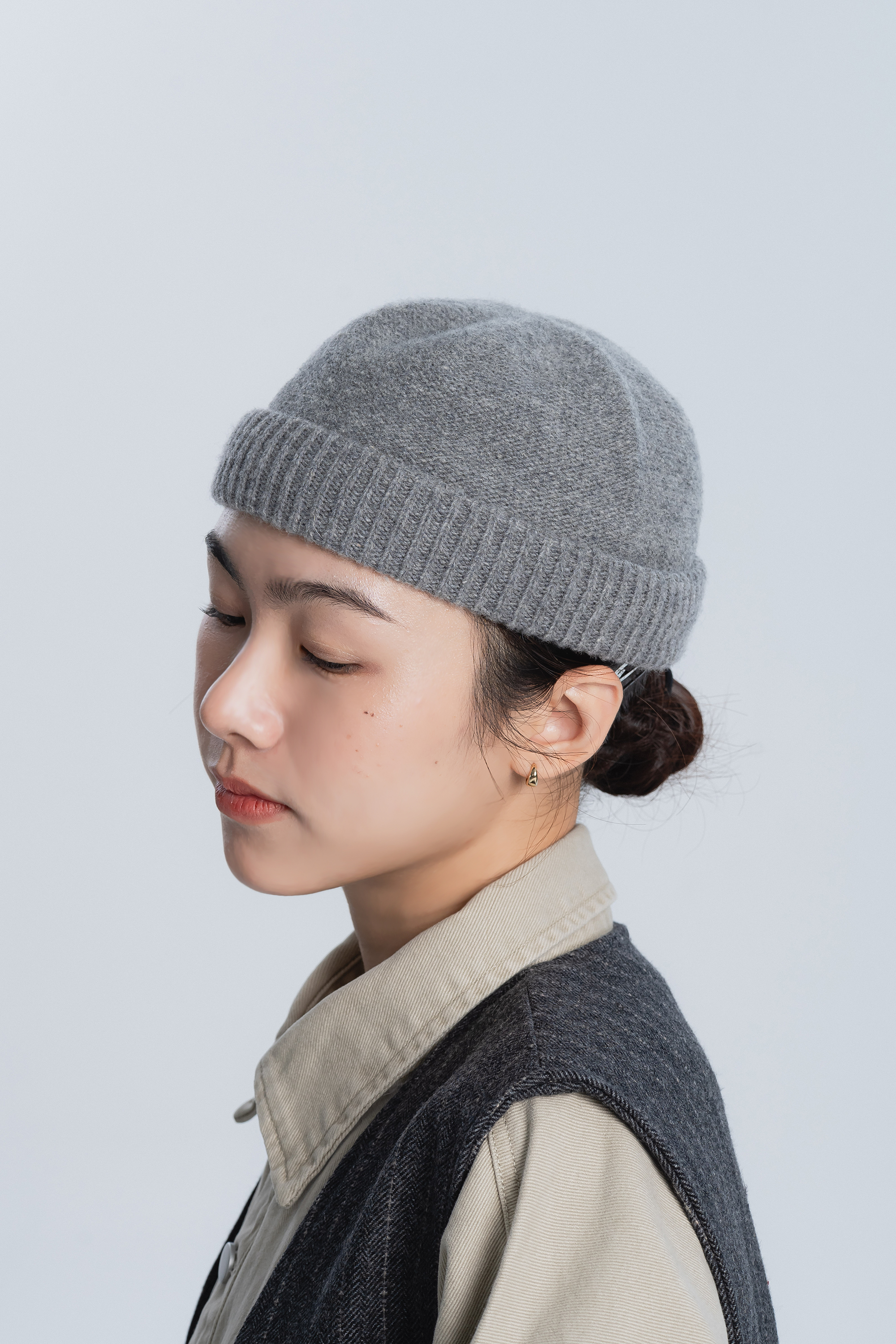 卡哇包子素面短毛帽 2色