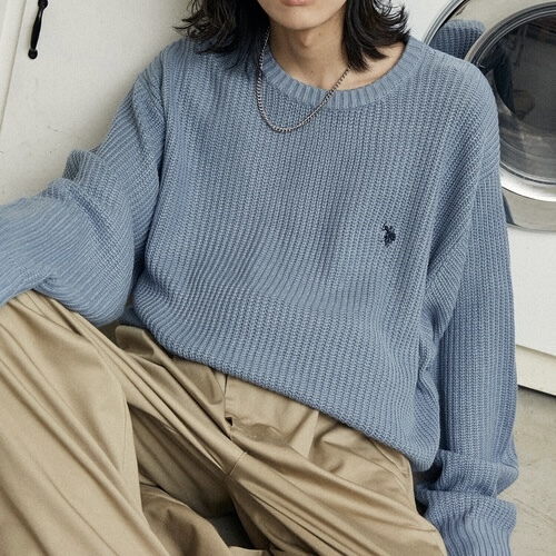 U.S. POLO ASSN. x PUBLUX 羅紋 圓領毛衣 長袖 上衣 98270128