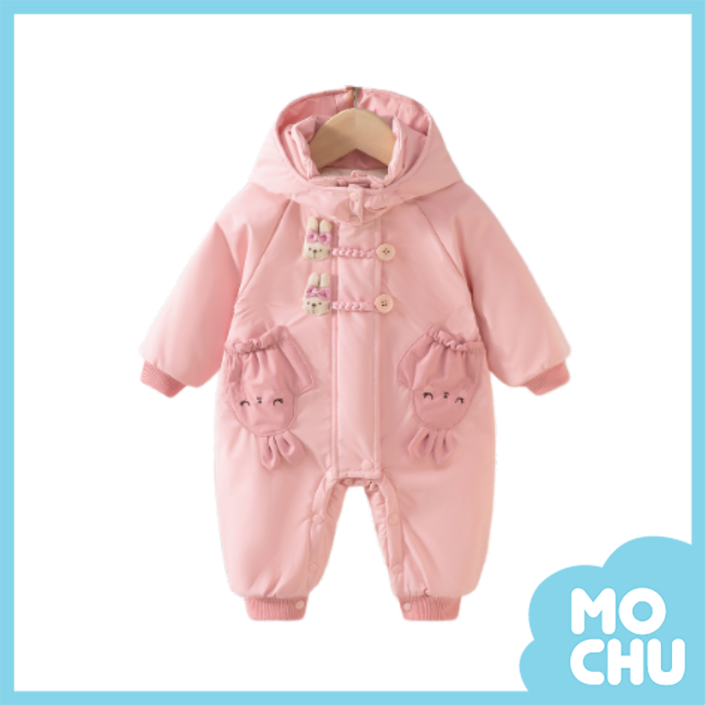 兔子結釦加棉加厚衝鋒連身衣