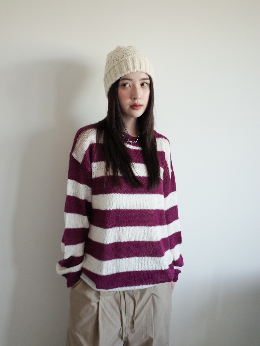chunky wide-rib alpaca knit sweater