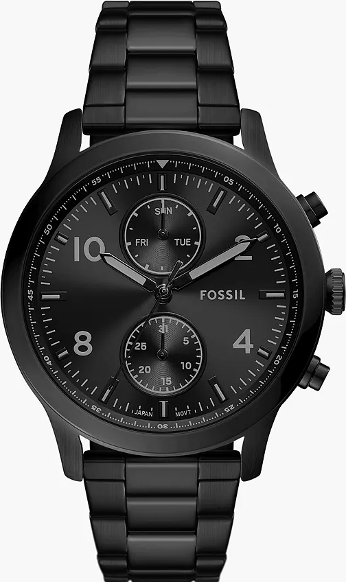 萬年鐘錶 - Fossil    全黑雙眼不鏽鋼款男錶 BQM7093  錶徑45MM