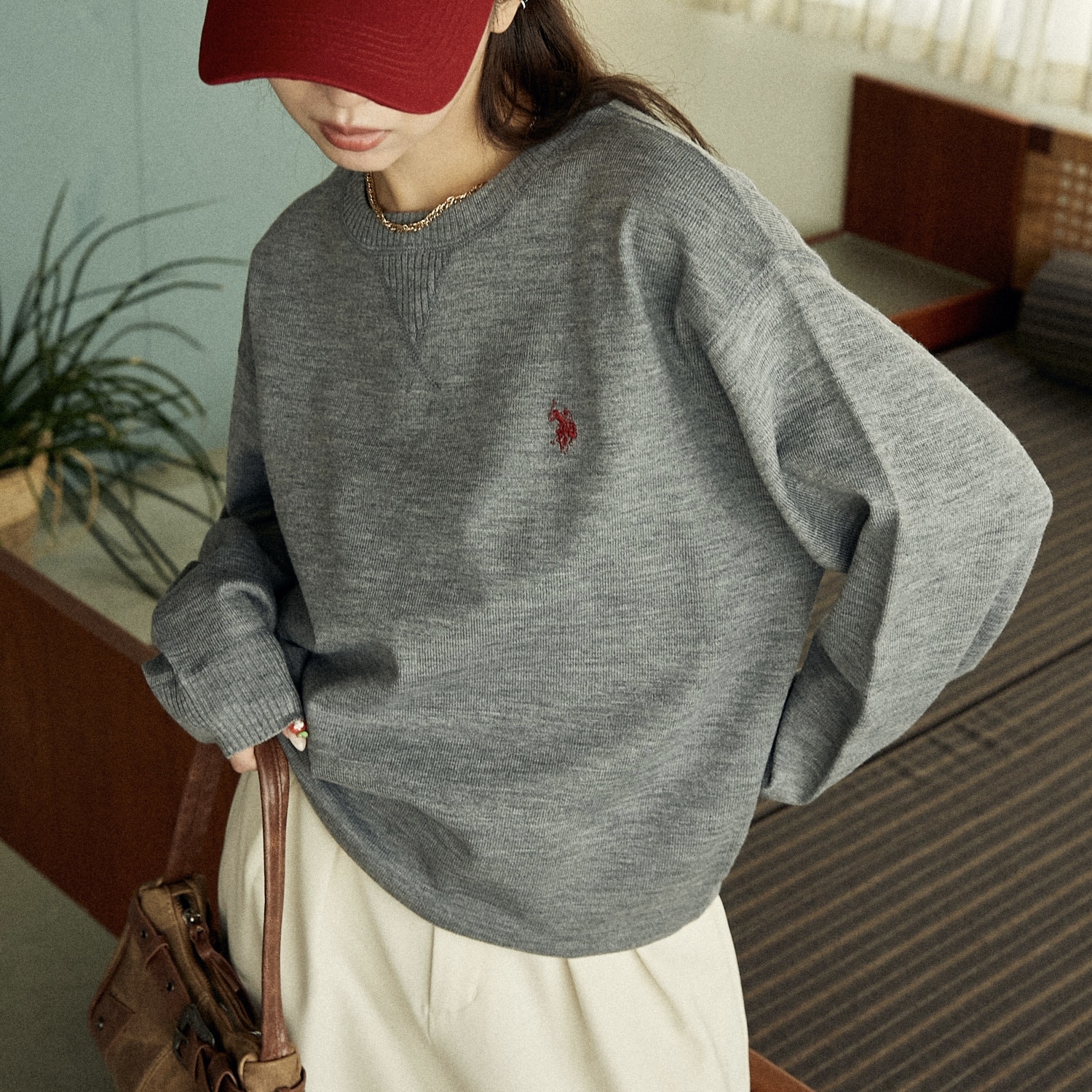 U.S. POLO ASSN. x PUBLUX 針織長袖 上衣 圓領 休閒 百搭 97962129