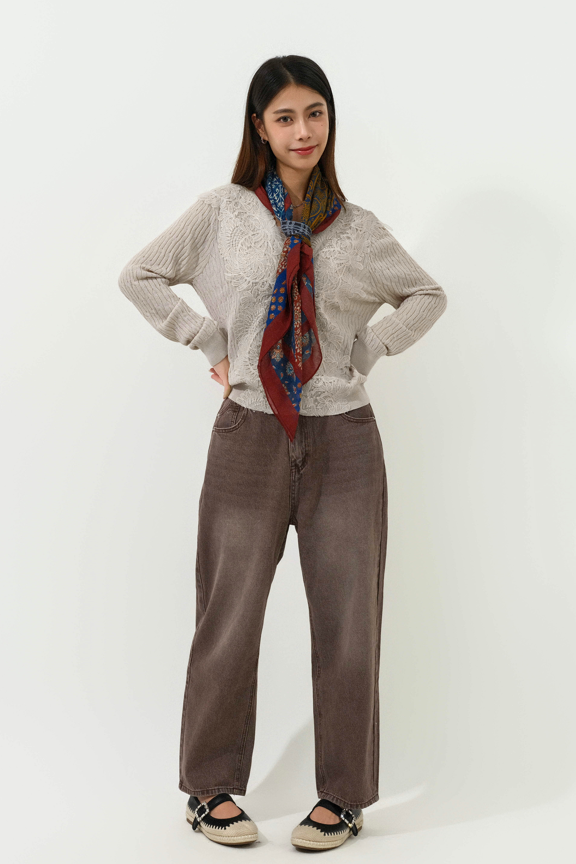 FW25_0135（上衣＋圍巾＋牛仔褲）