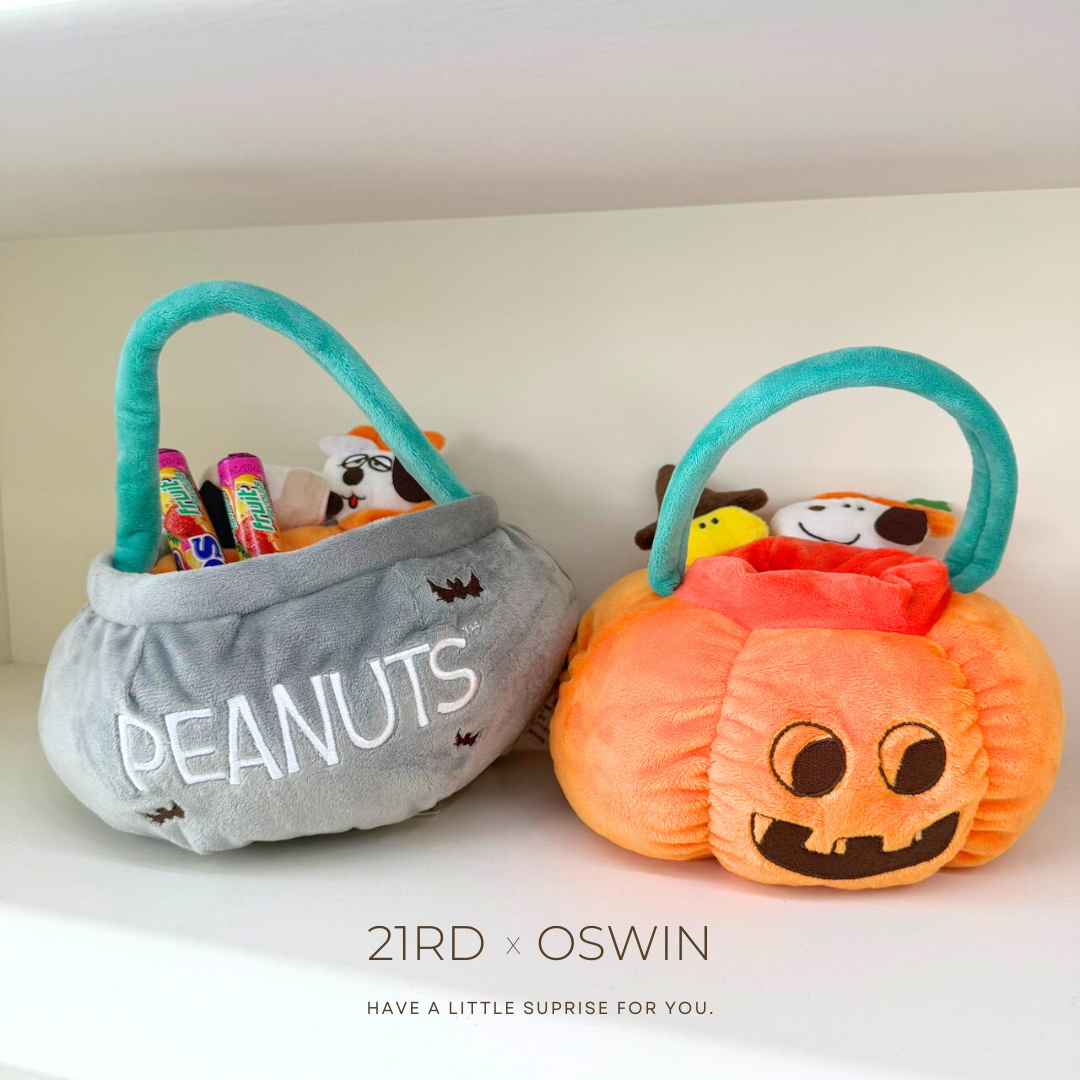 PEANUTS 史努比 萬聖派對 南瓜史努比提籃玩偶