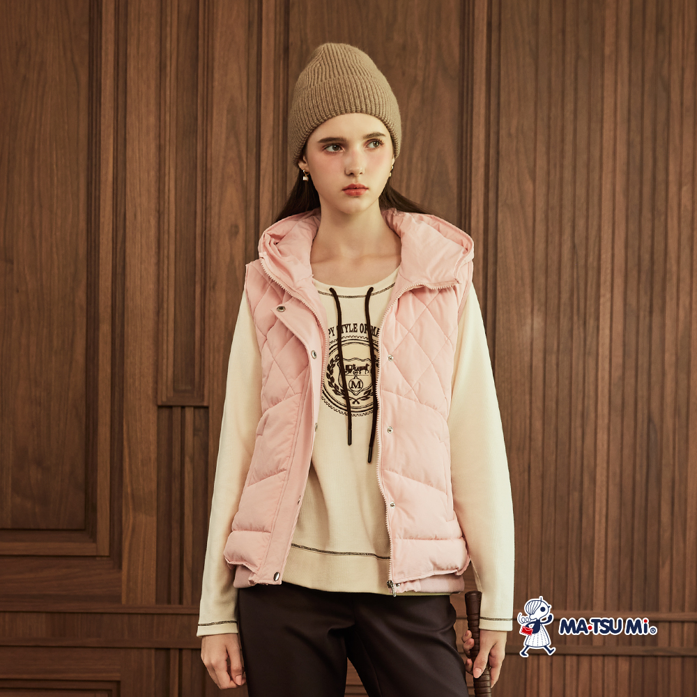 MA‧TSU Mi 撞色抽繩車線皇家馬車圖騰棉上衣(粉黃.咖)