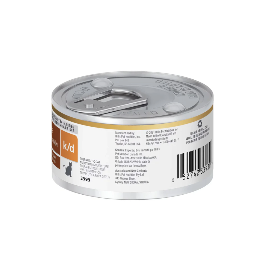 Hill's -  處方食品貓用K/D腎臟病護理罐頭 2.9 安士  (雞肉燉蔬菜味) ( 24罐) 3393