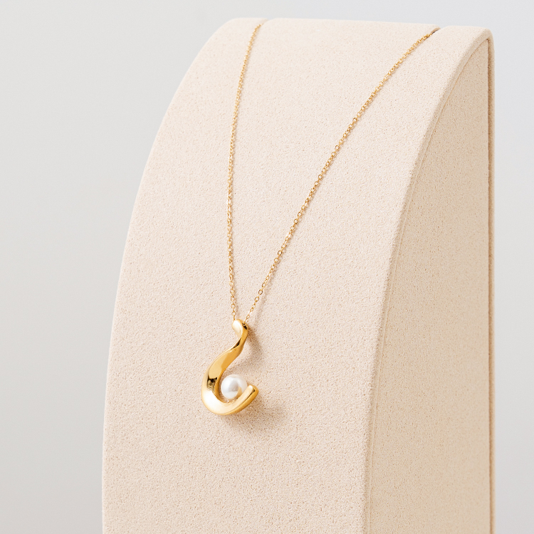 miramira珠光｜極簡彎月珍珠項鍊B5884-金59962