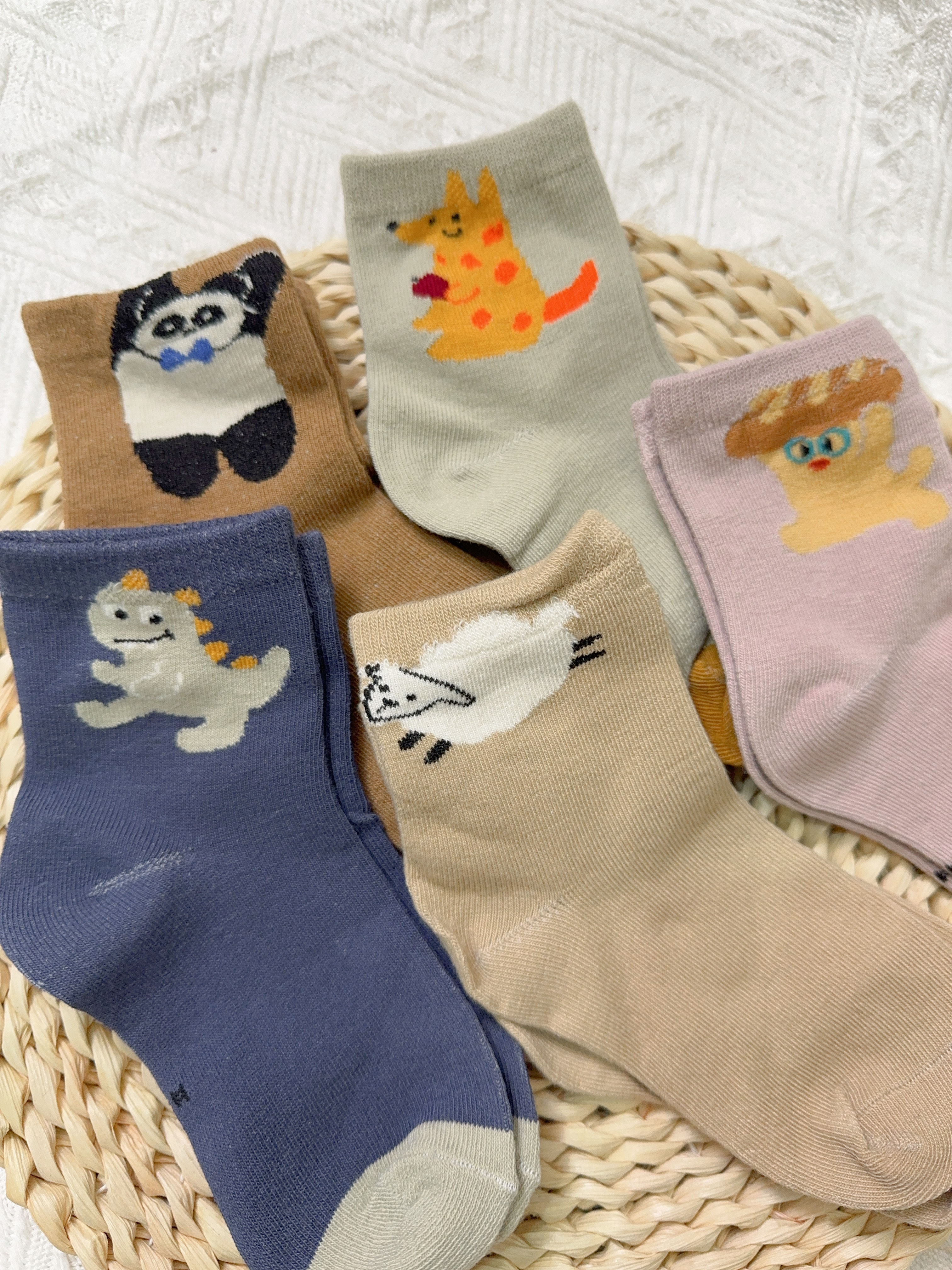 可愛動物襪5入s2508