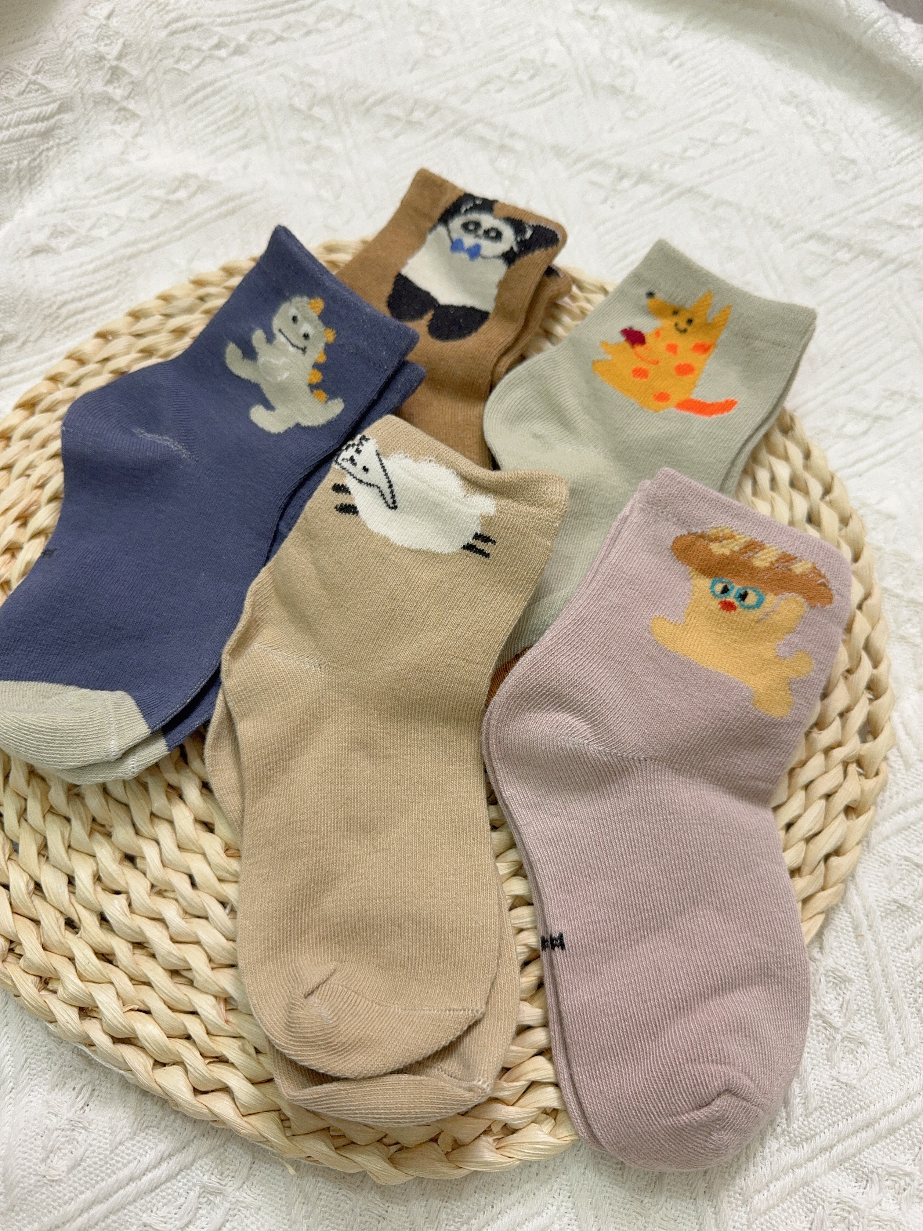 可愛動物襪5入s2508