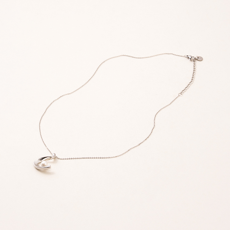 miramira珠光｜極簡彎月珍珠項鍊B5884-銀59979