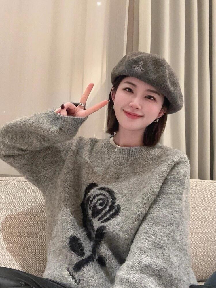 代購-Vivienne Westwood 土星 羊毛 貝雷帽 深棕/淺棕