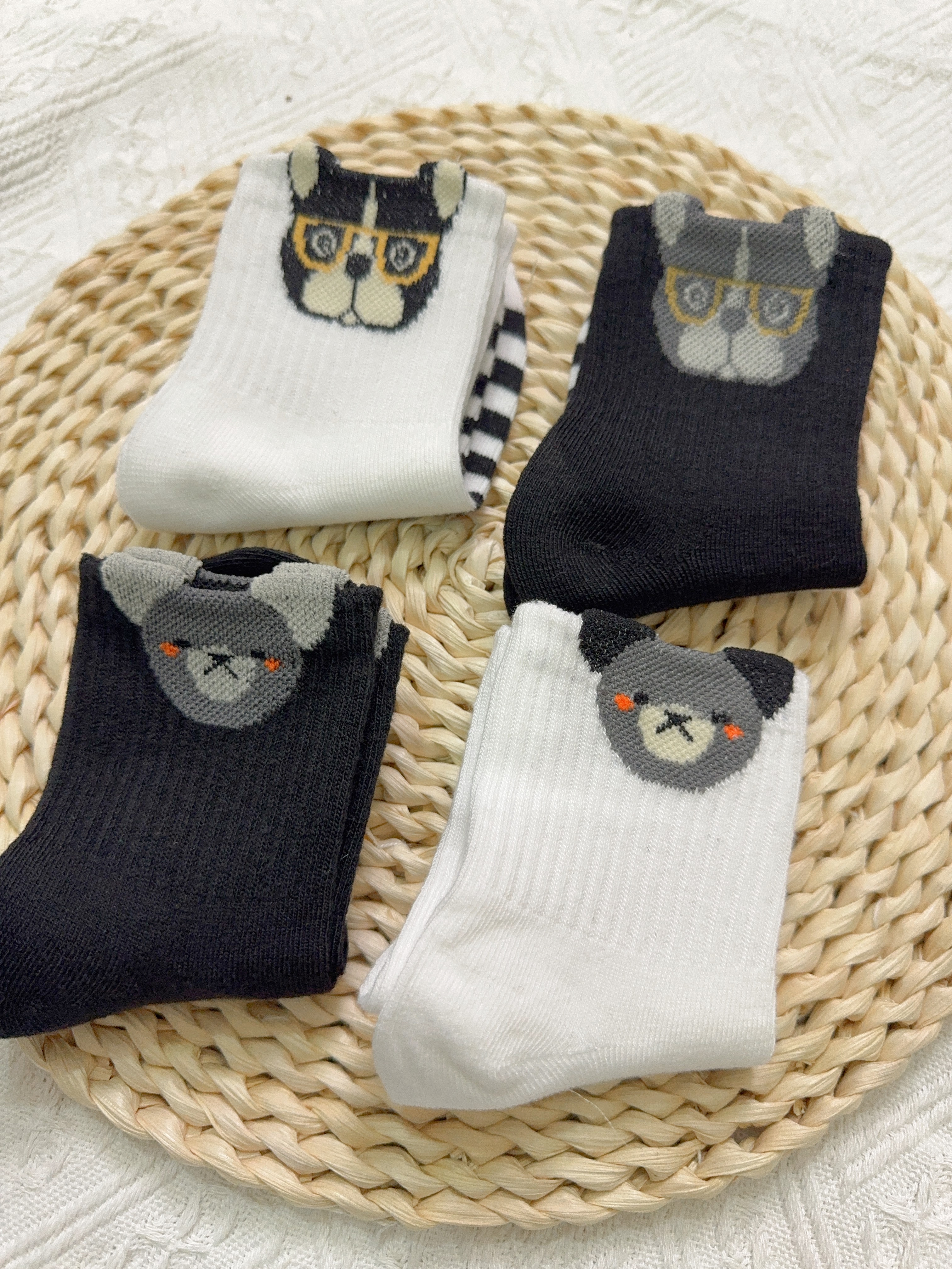 動物頭襪子4入s2507