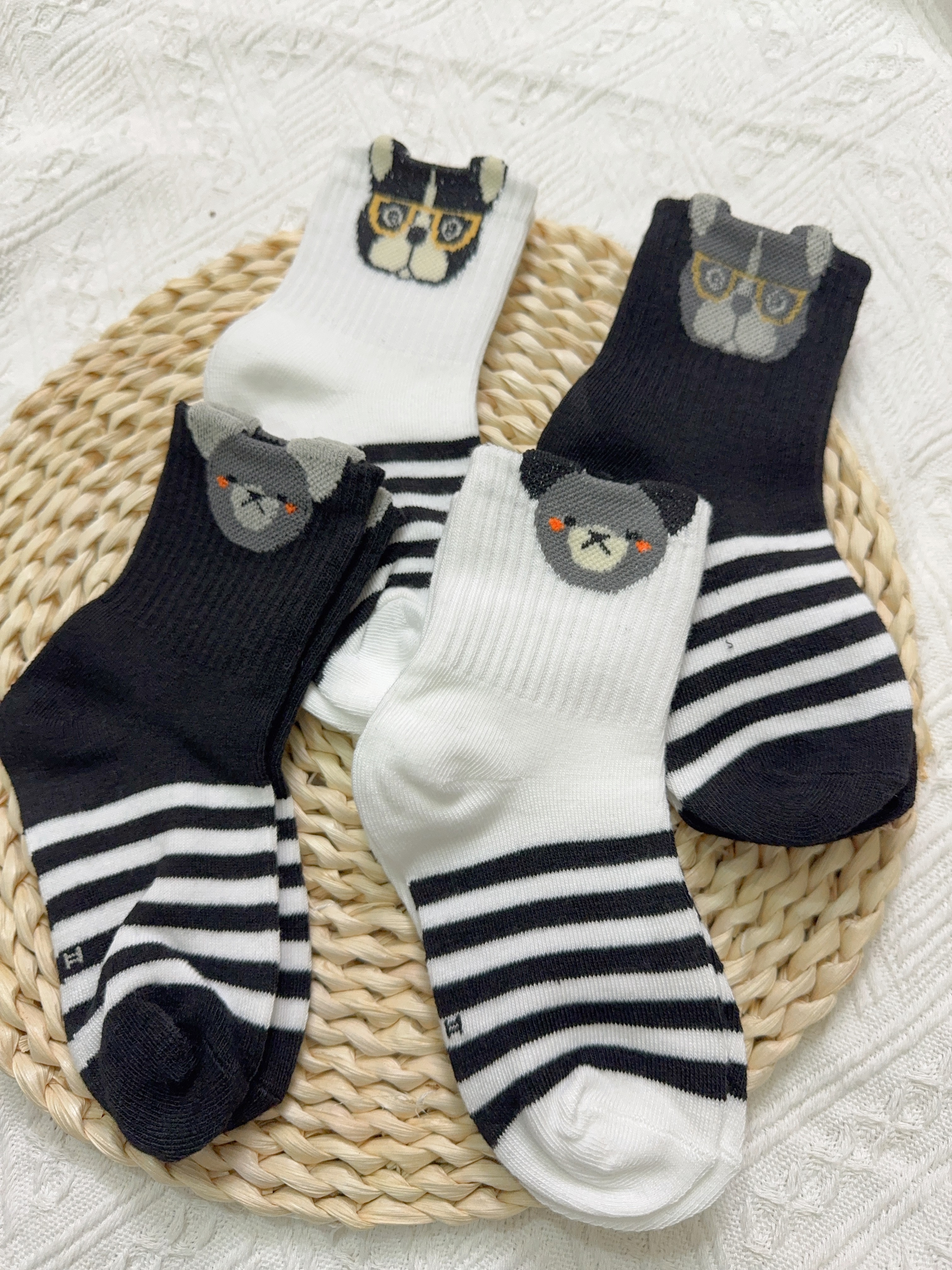 動物頭襪子4入s2507