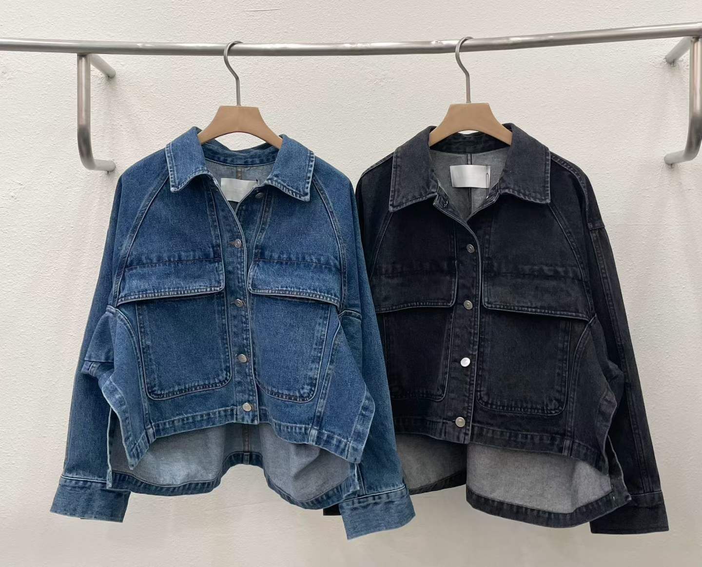 LA5102 側開衩明線牛仔外套