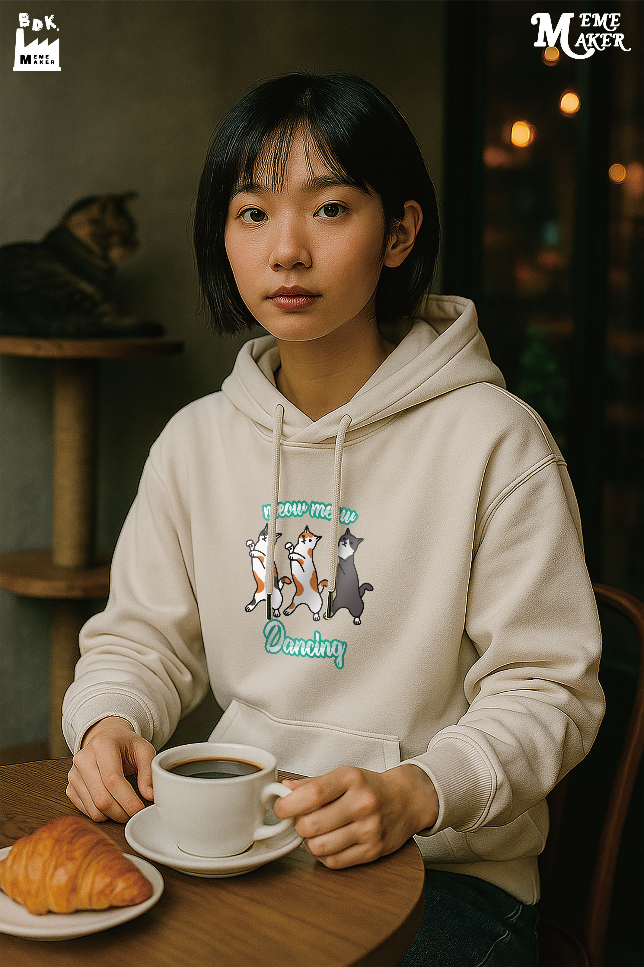 BDK.製造 - 喵喵DANCING - 帽T〈BDK2505〉