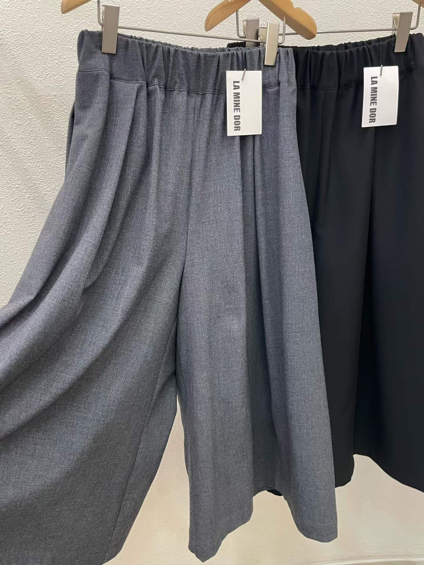 LA5104 橡筋腰闊褲管休閒裙褲