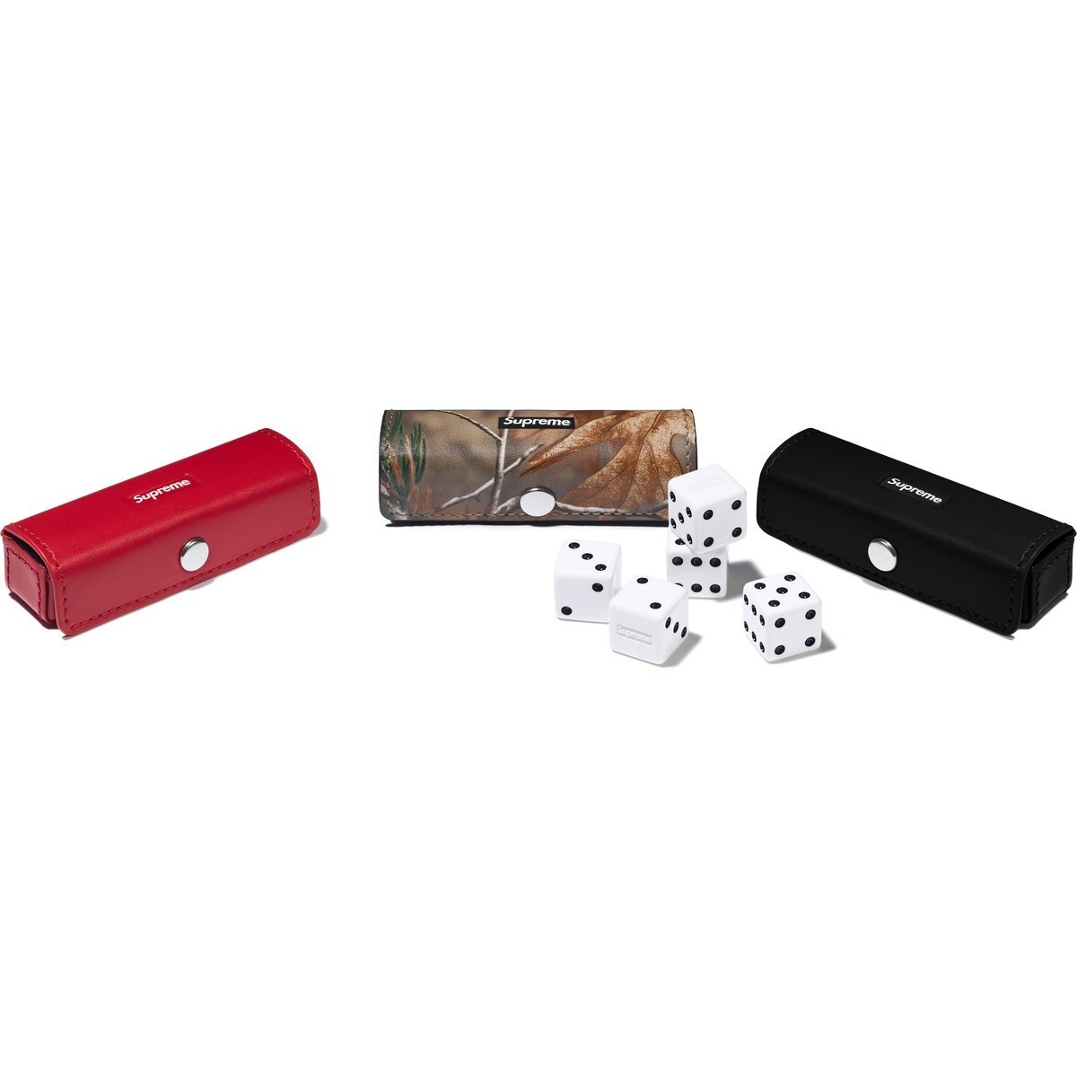 -(C03)-SUPREME LEATHER DICE SET FW25 真皮 骰子套裝 LOGO骰子 黑色/落葉-FW25B22