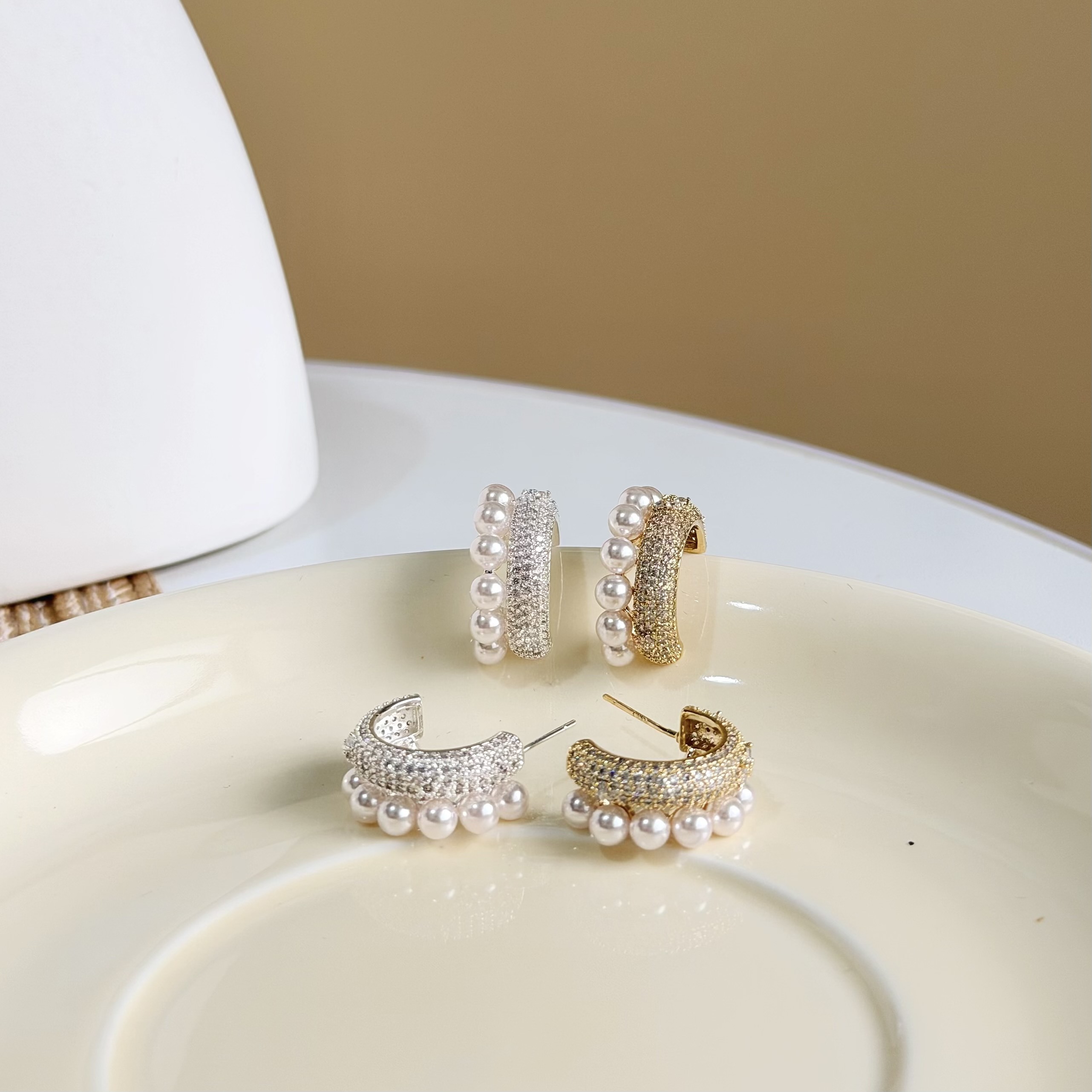 C177排鑽珍珠C字圈