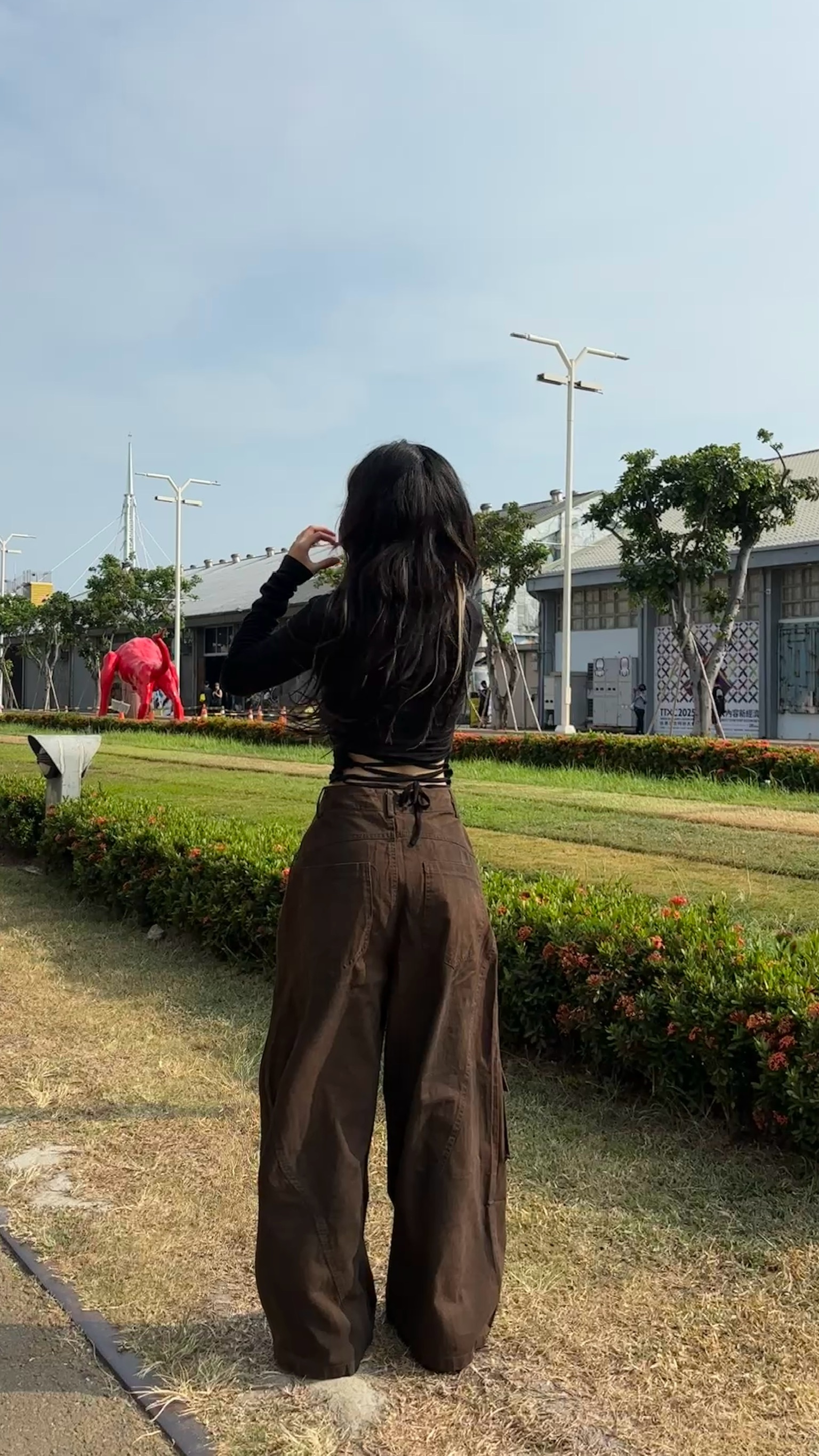 仿舊暈染車邊口袋寬褲 (2colors)