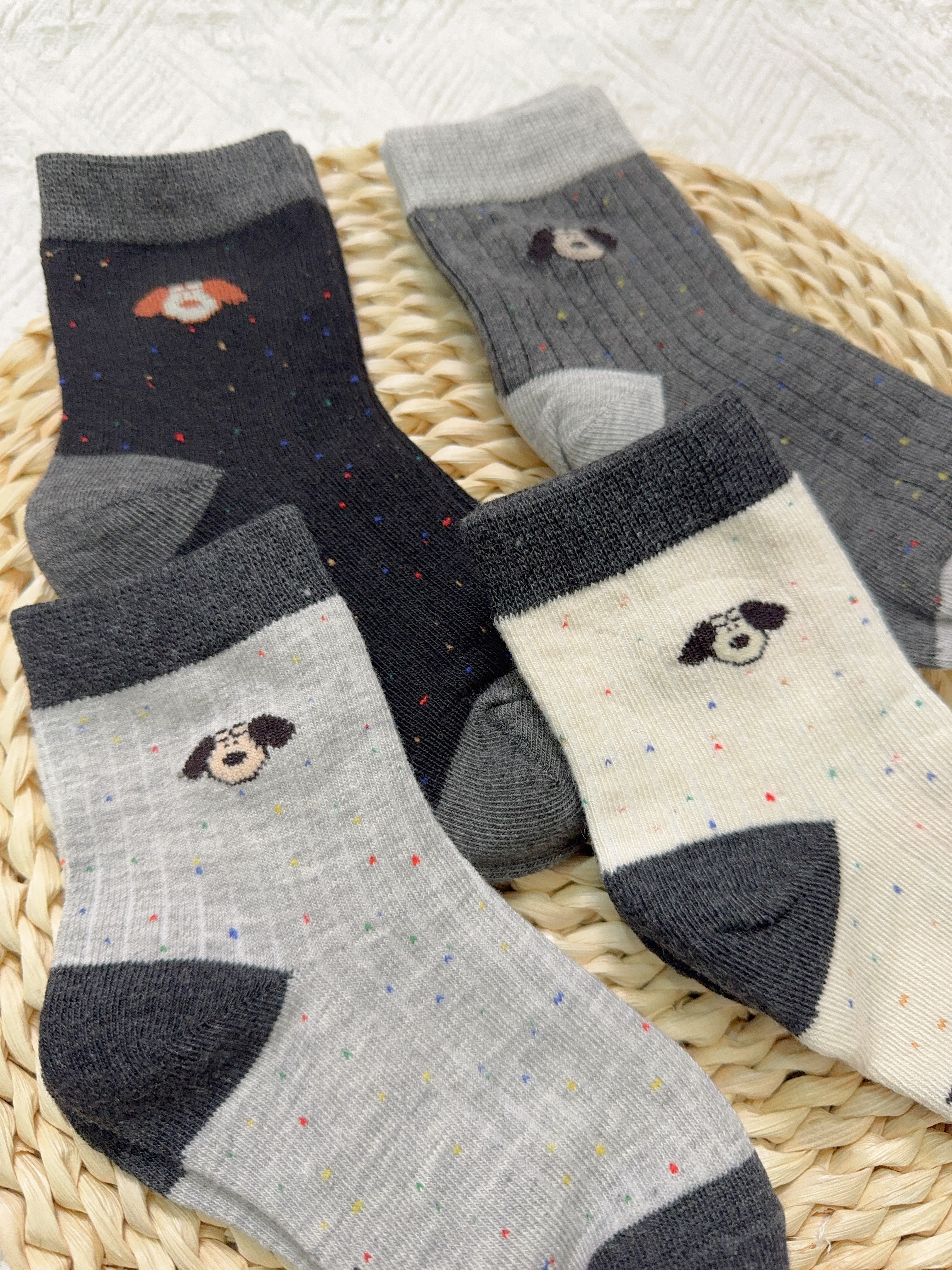 彩點狗襪子4入s2506