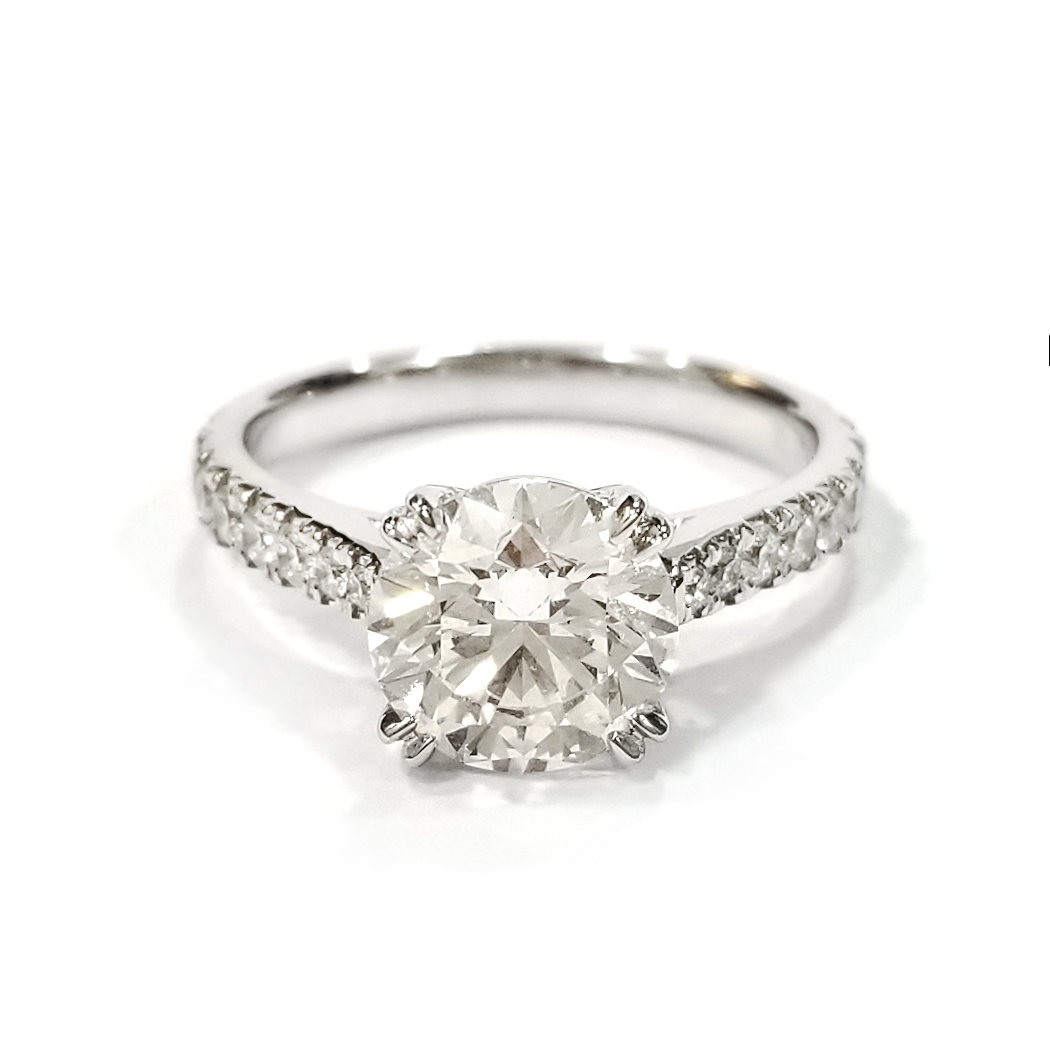 18K白金 2卡實驗室培育鑽石戒指