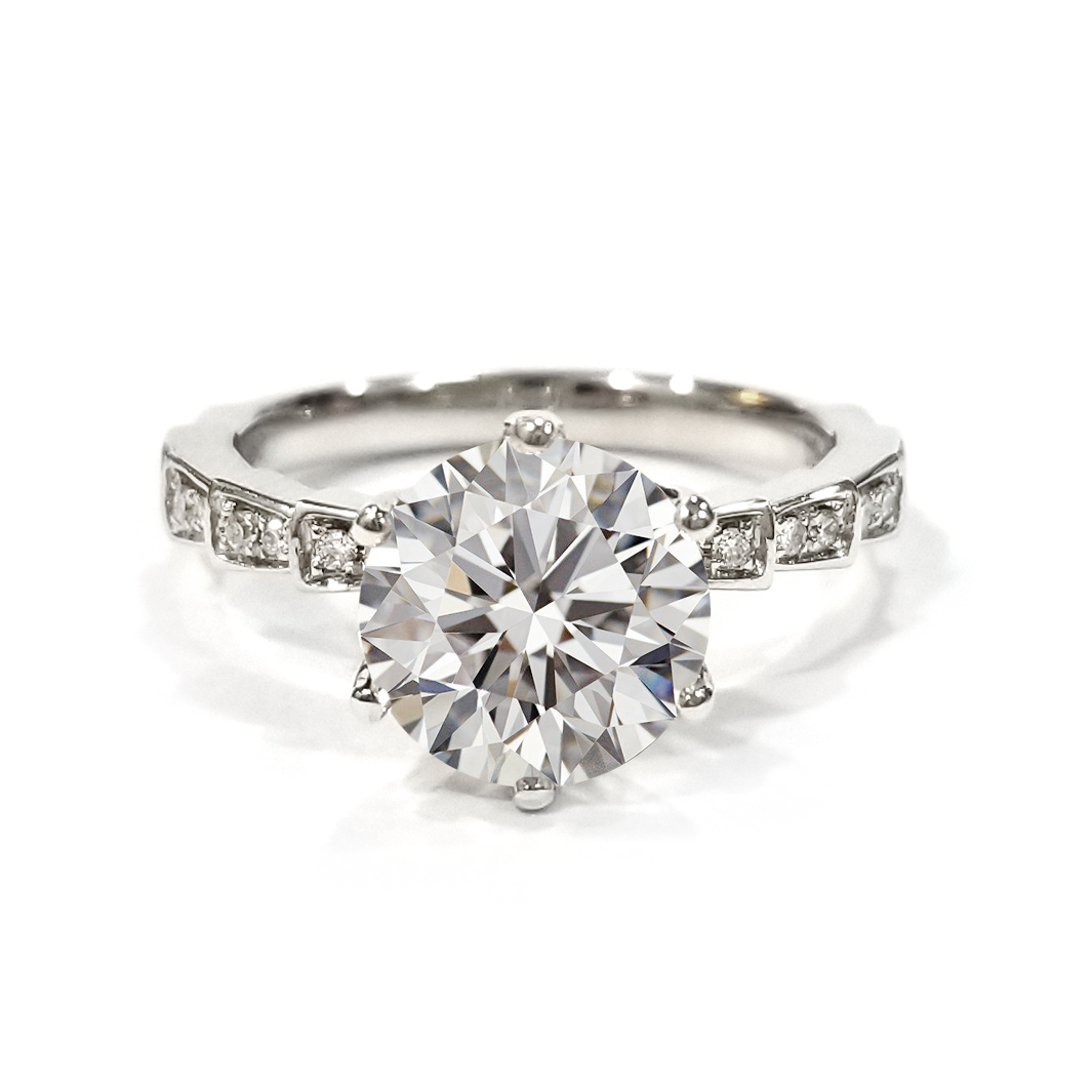 18K白金 2卡實驗室培育鑽石戒指