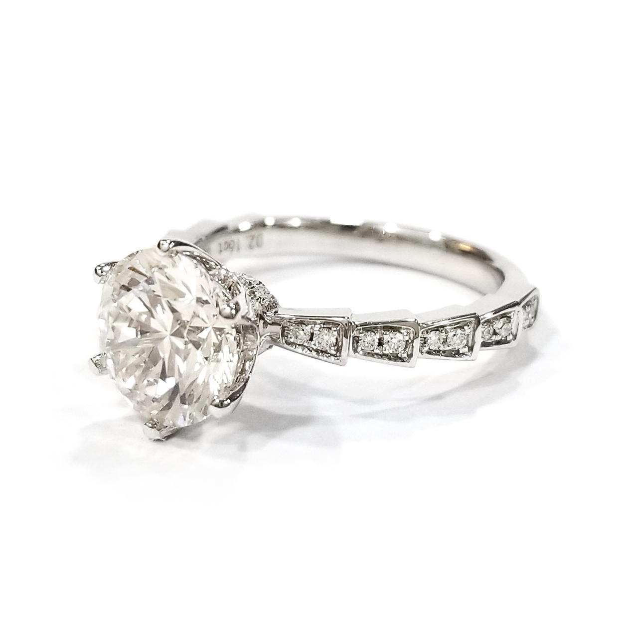 18K白金 2卡實驗室培育鑽石戒指