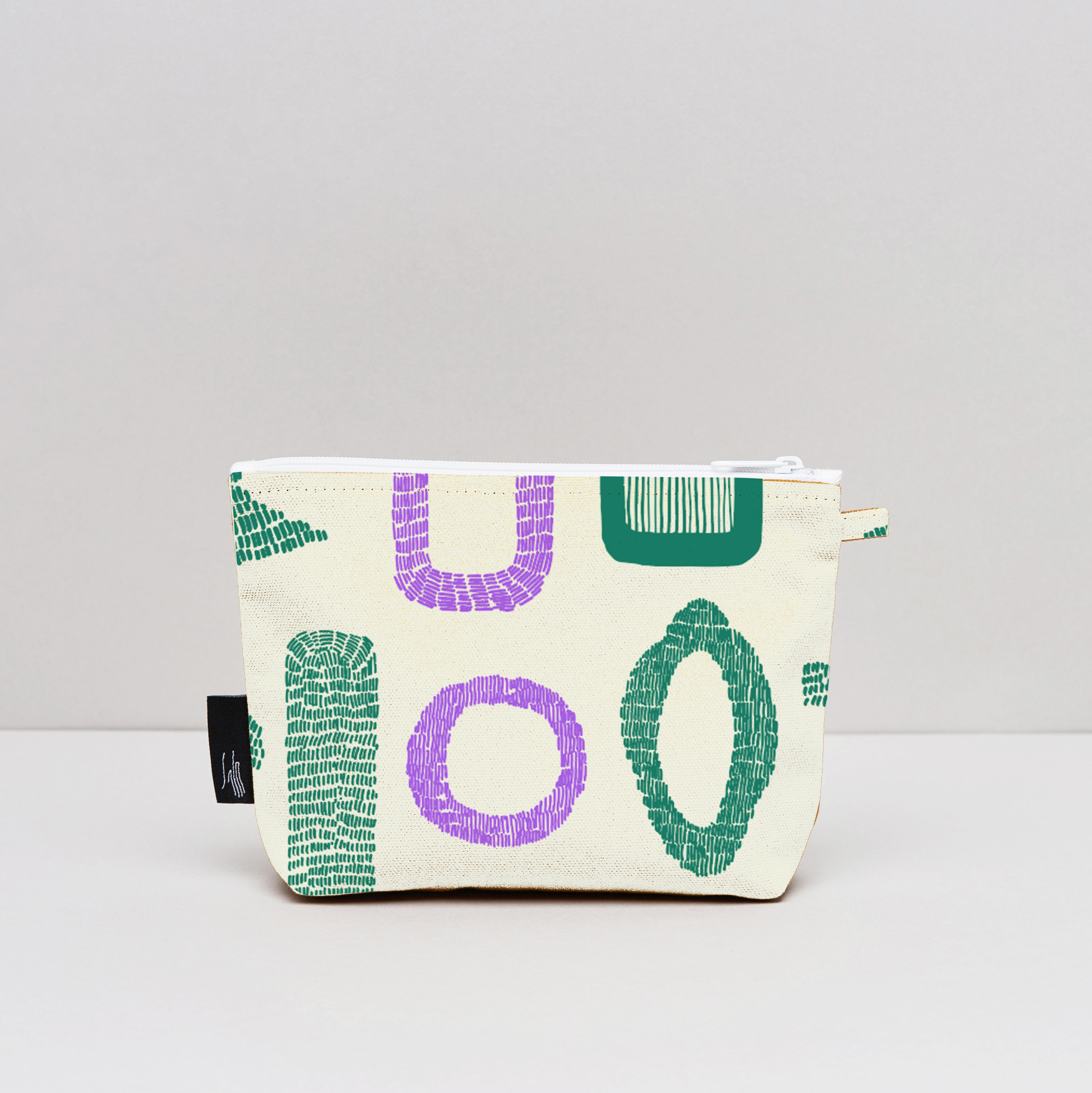 印花隨身化妝包 / 容器蘋果綠