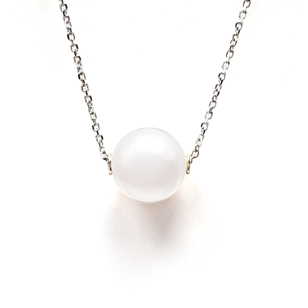 18K白金 Akoya 珍珠吊墜