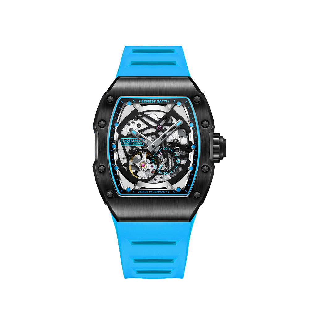 【Bonest Gatti 布加迪】 魅時系列 BG9901 矽膠 強力夜光 自動機械 手錶 -*