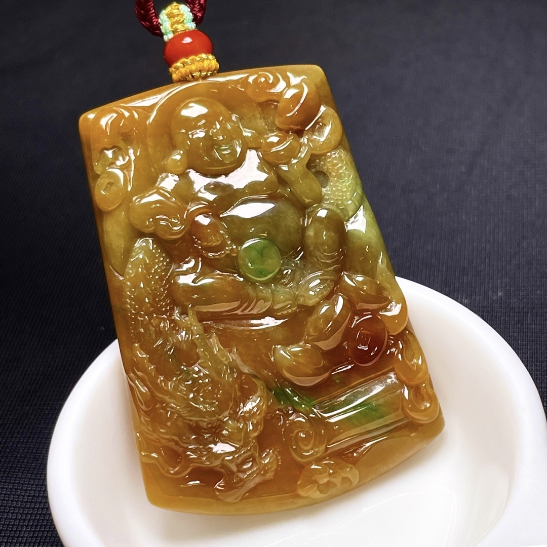 1015435 翡翠彌勒佛吊墜