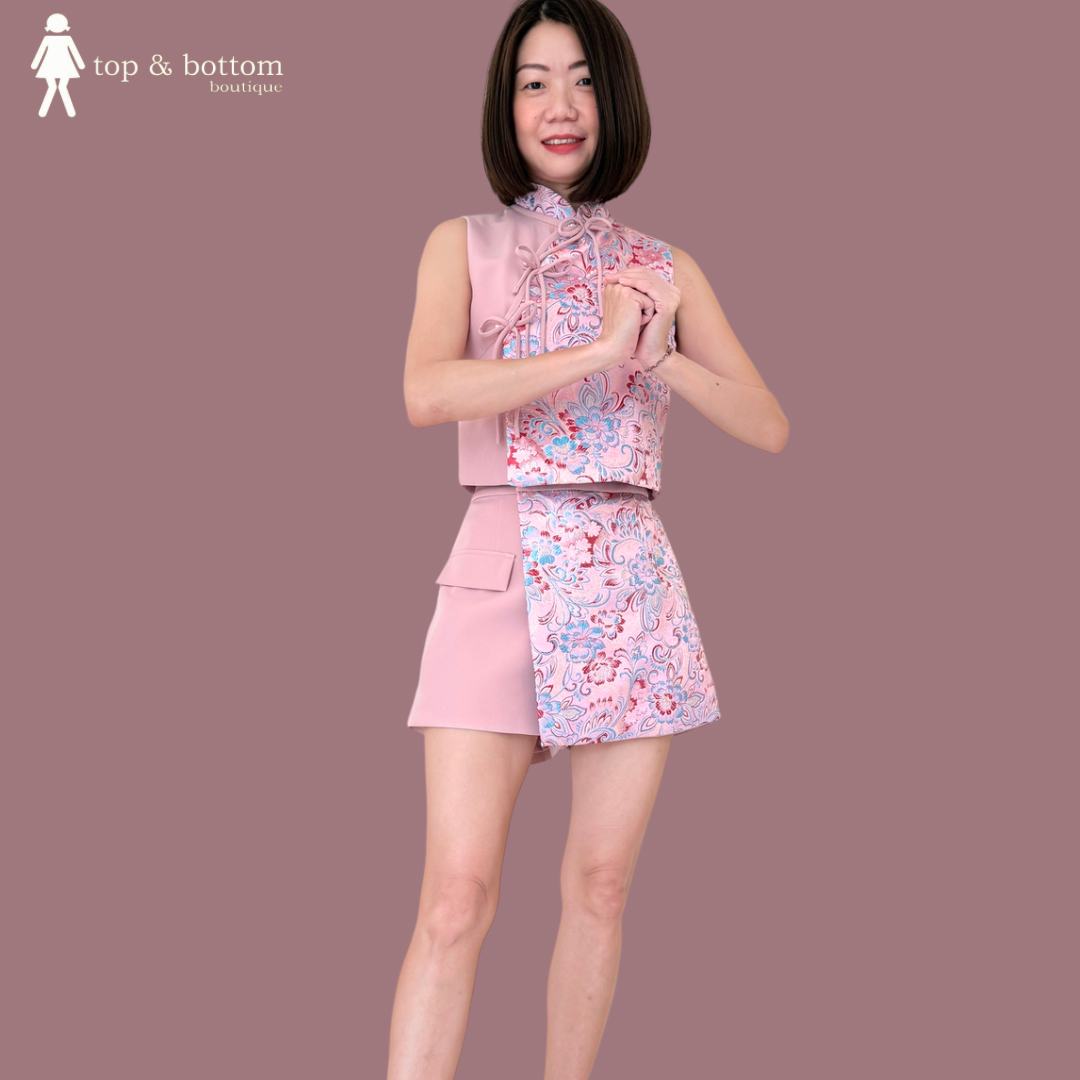 SOLID BROCADE CHEONGSAM BLOUSE