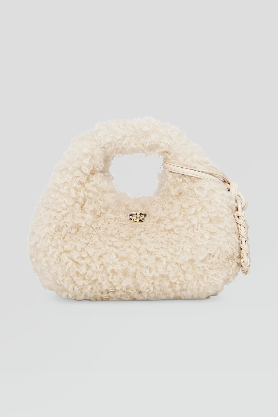 GANNI｜HOBO MINI 仿皮草圓弧型手提包