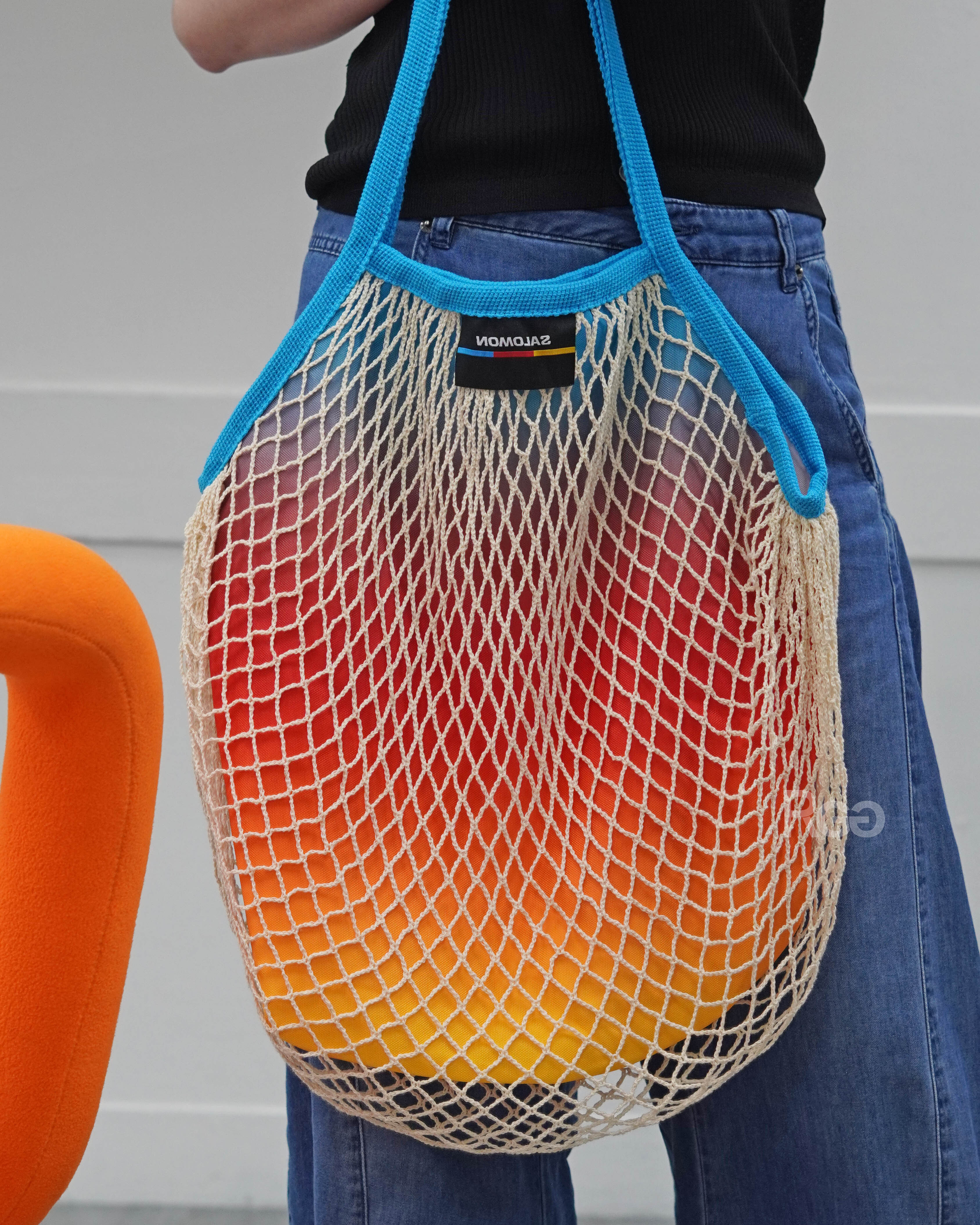 Salomon mesh tote bag 漸層網袋托特包 藍(小) 實背照