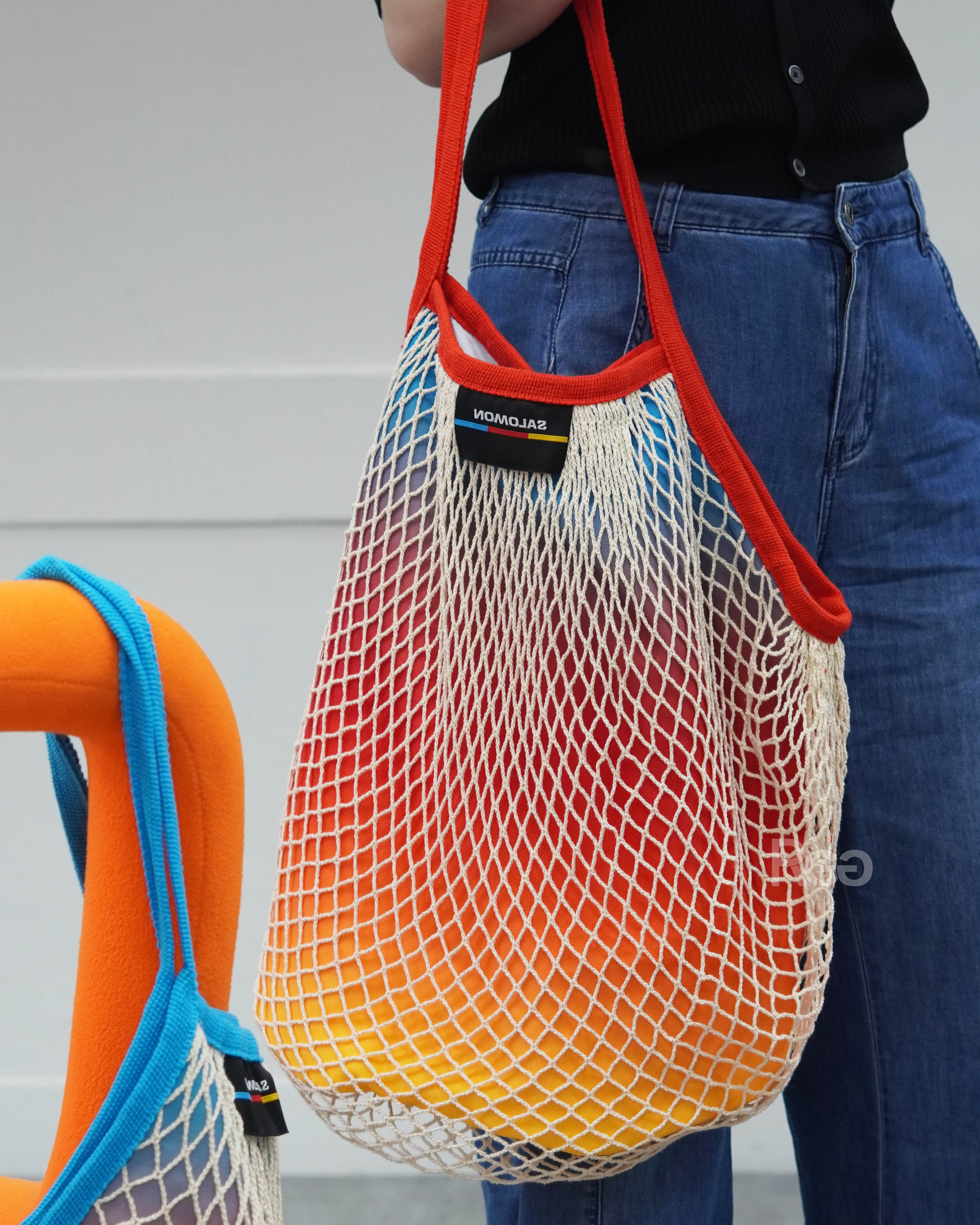 Salomon mesh tote bag 漸層網袋托特包 紅(大) 實背照