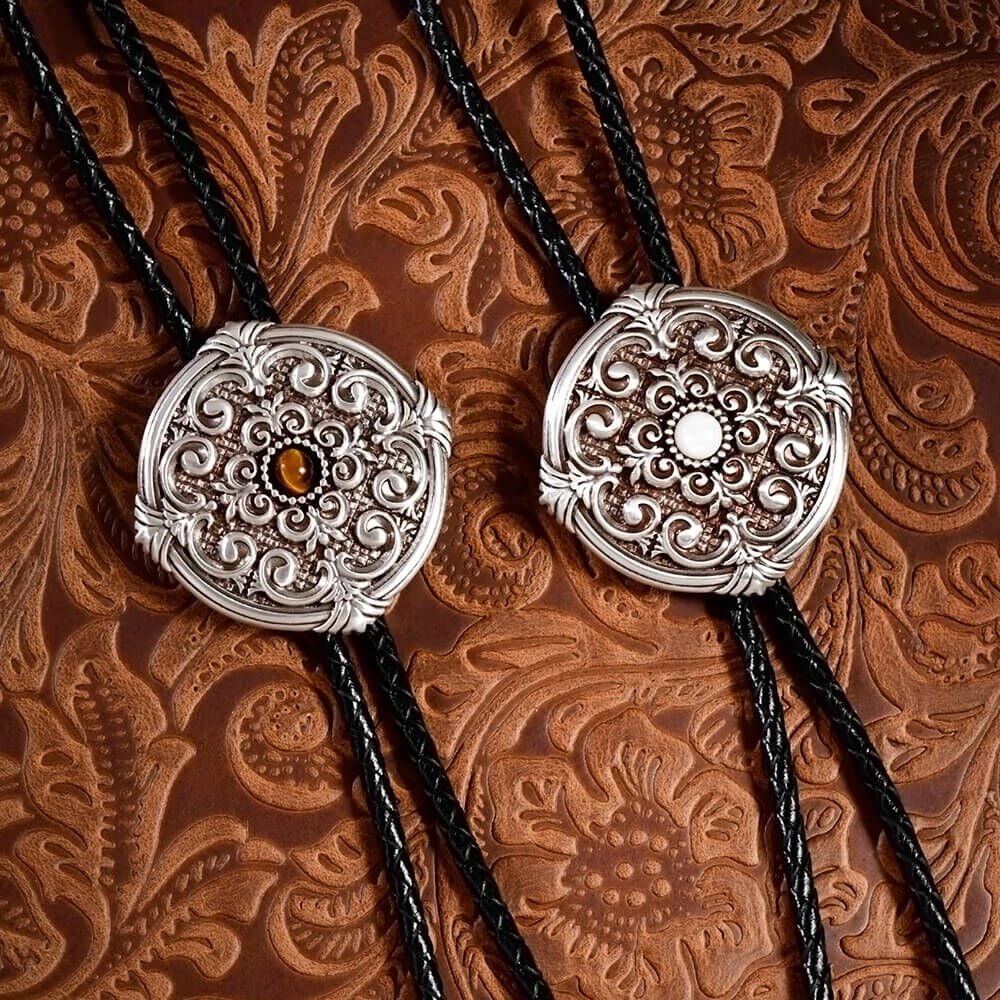 雲漾捲紋 真皮皮繩 保羅領帶/Bolo Tie/美式領帶 - 新品