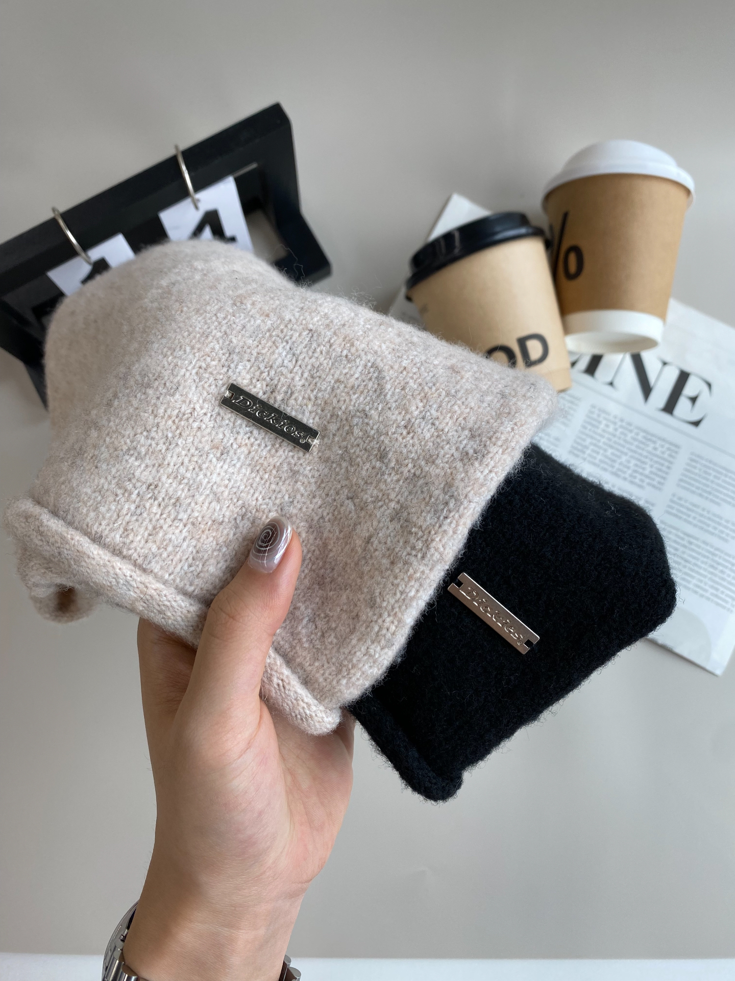 代購-Dickies 針織冷帽 絨線帽 毛帽 黑/米