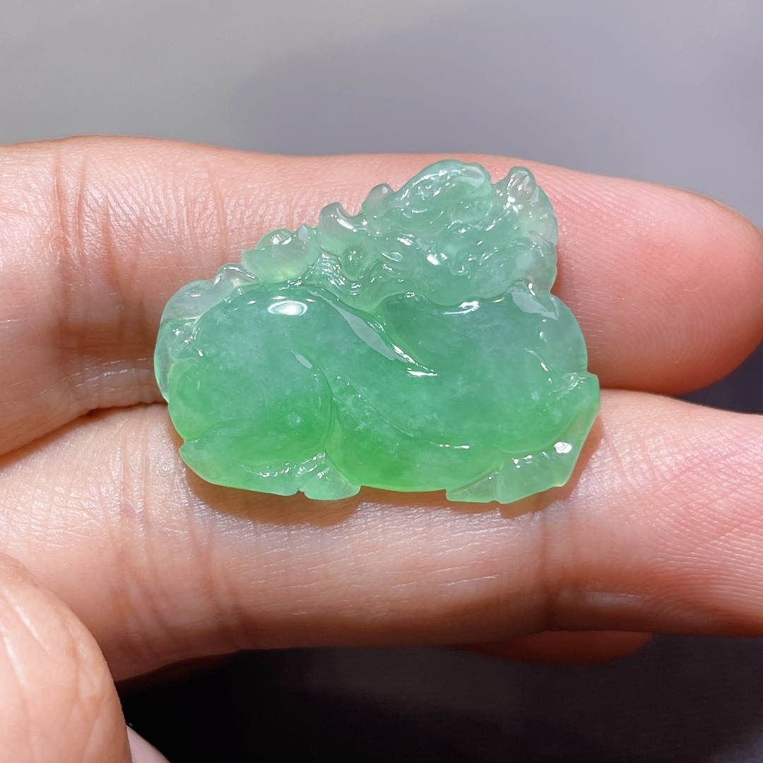 翡翠麒麟吊墜,天然翡翠A玉, 緬甸玉, Jade, Jadeite