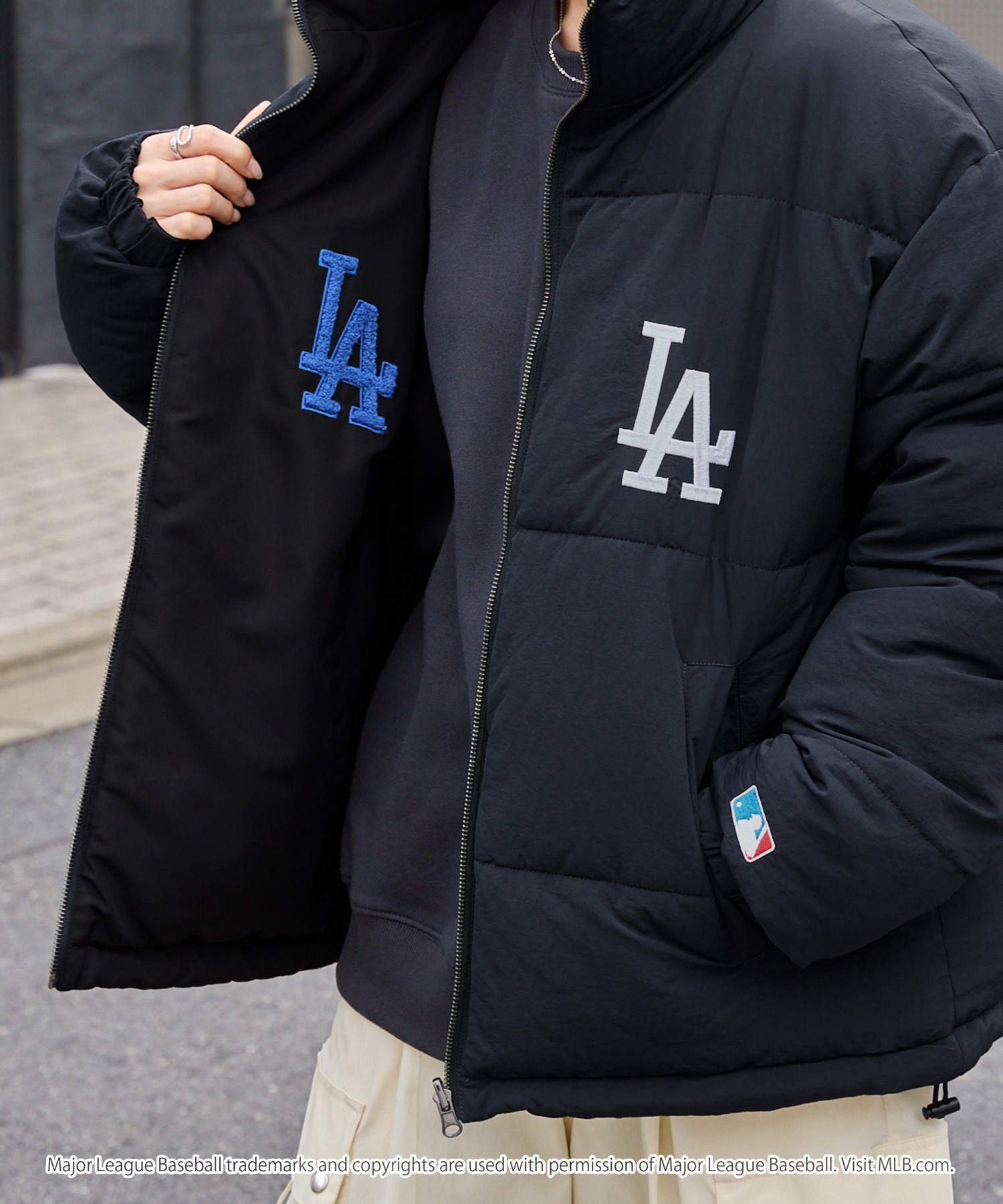 🇯🇵 MLB X MONO-MART 美國職棒大聯盟 雙面穿 2WAY 兩穿 立領外套 鋪棉 刺繡補丁 保暖 禦寒 / 預購