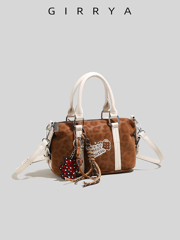 豹紋麂皮小波士頓包-現貨實拍