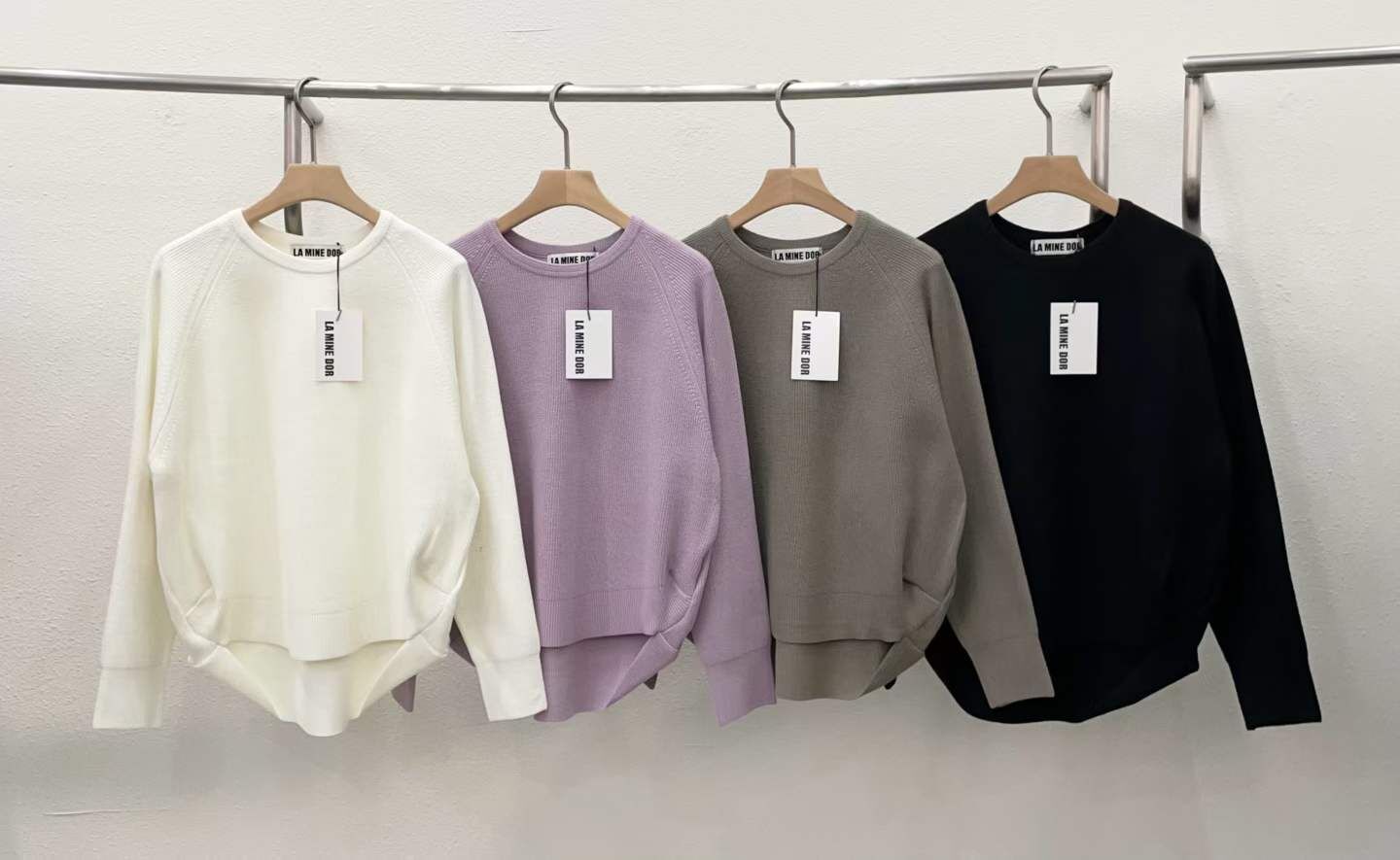 LA5105 前短後長收腰長袖上衣