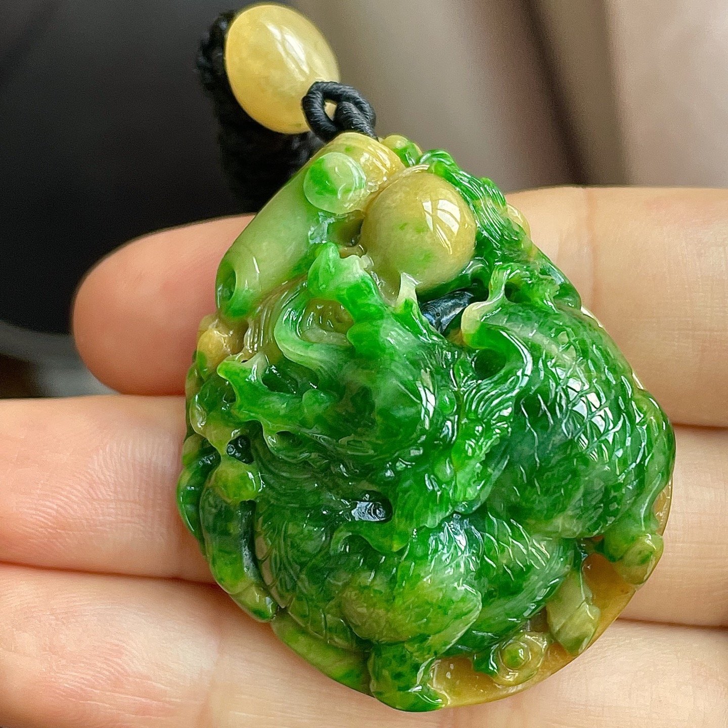 1015441 翡翠冰黃加綠麒麟