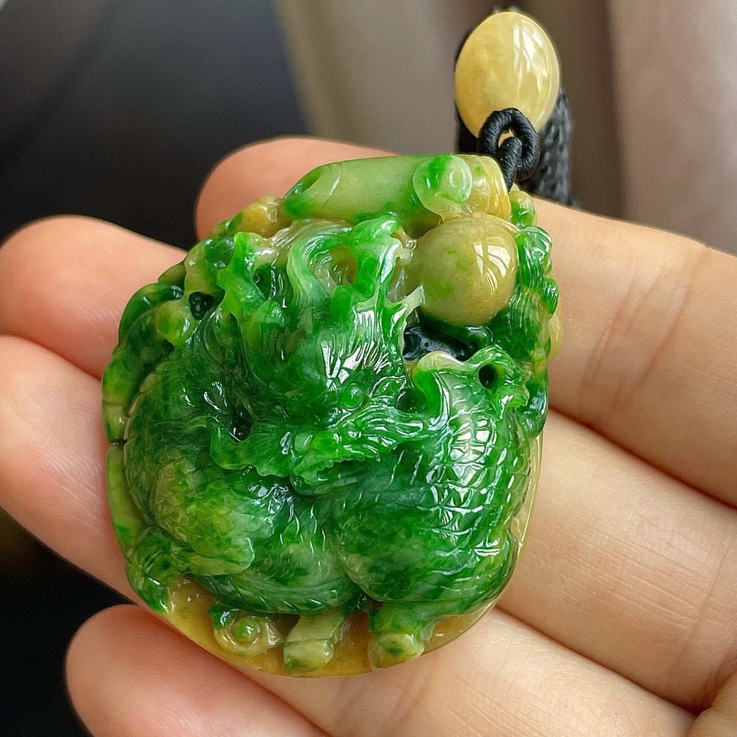 1015441 翡翠冰黃加綠麒麟