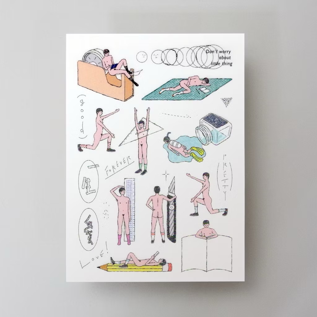 文具裸男 轉印貼紙 一份2張入 限定商品｜小代誌 台灣