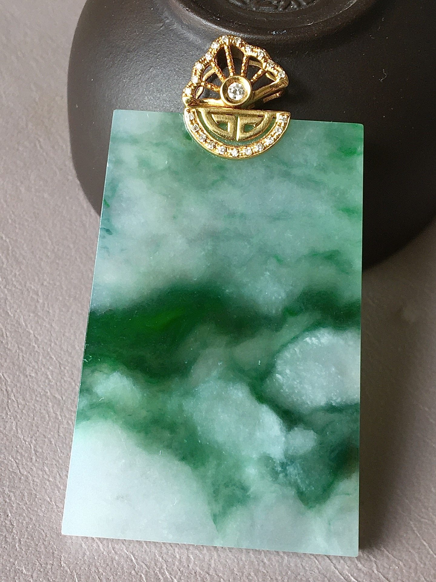 翡翠冰飄綠無事牌,天然翡翠A玉, 緬甸玉, Jade, Jadeite