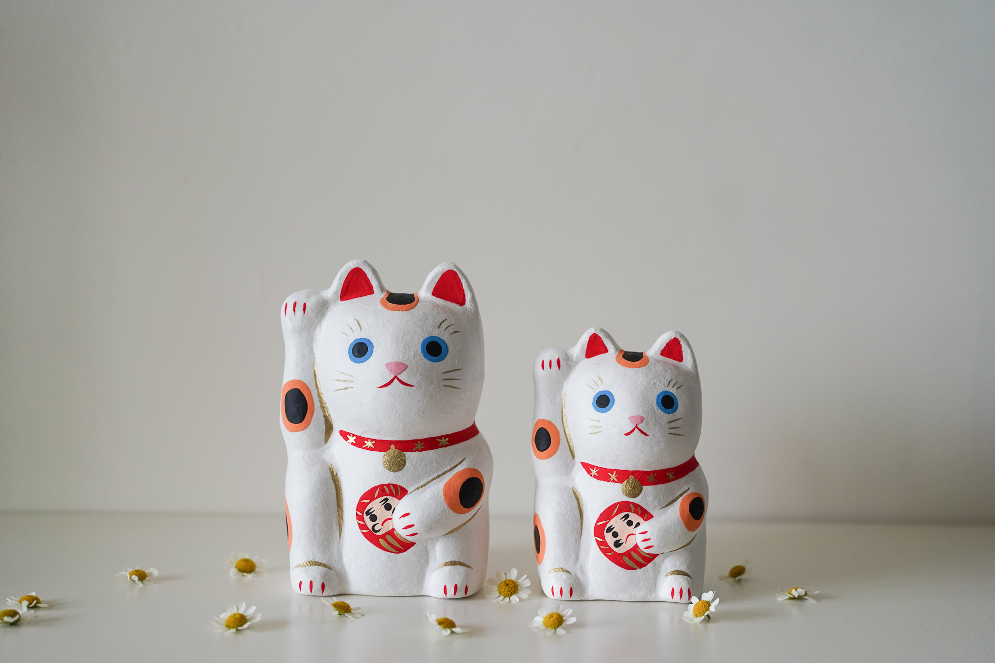 日本 aneki Neko 達摩招財貓 和紙擺飾