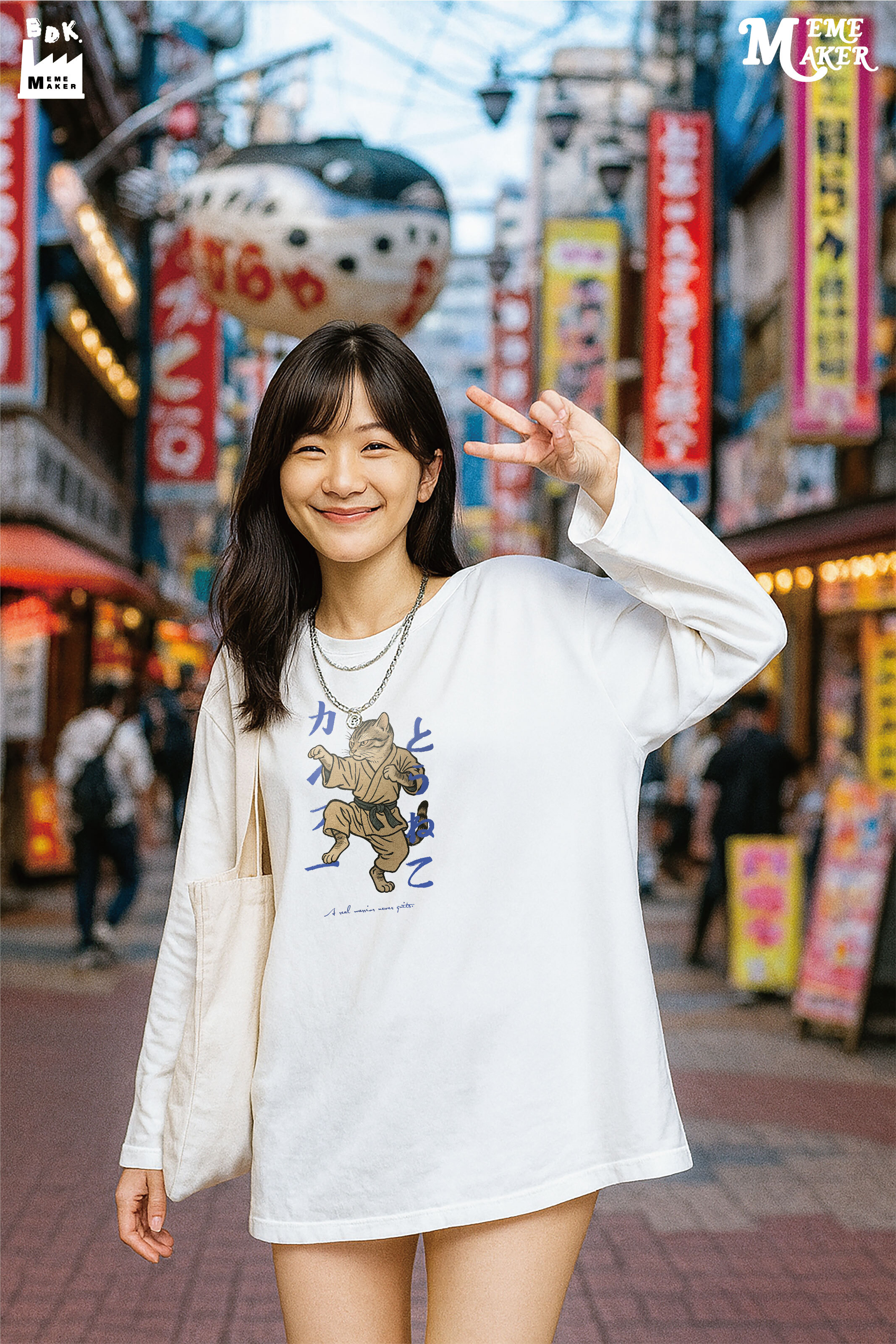 BDK.製造 - KUNG FU喵喵 - 薄長T〈BDK2506〉