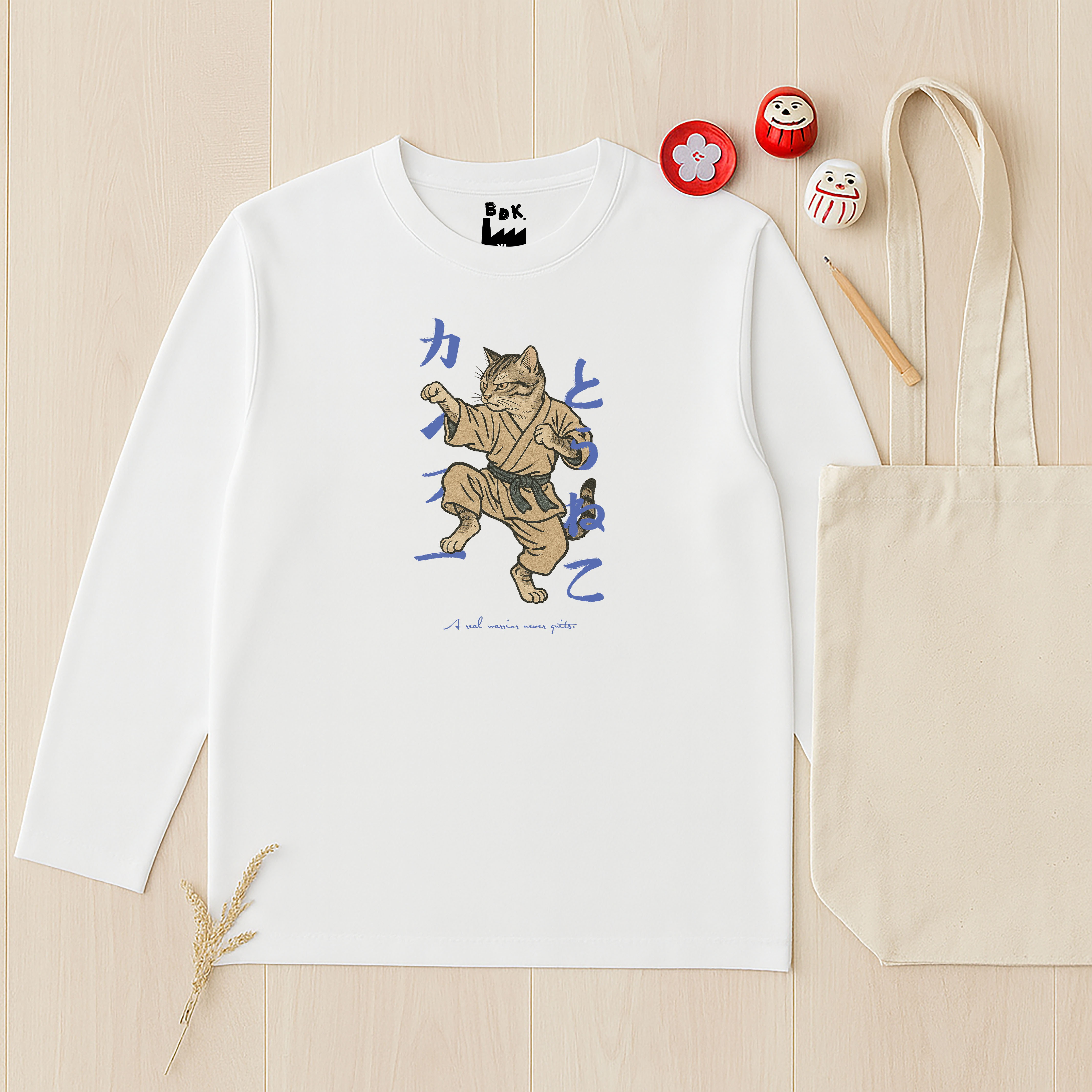 BDK.製造 - KUNG FU喵喵 - 薄長T〈BDK2506〉