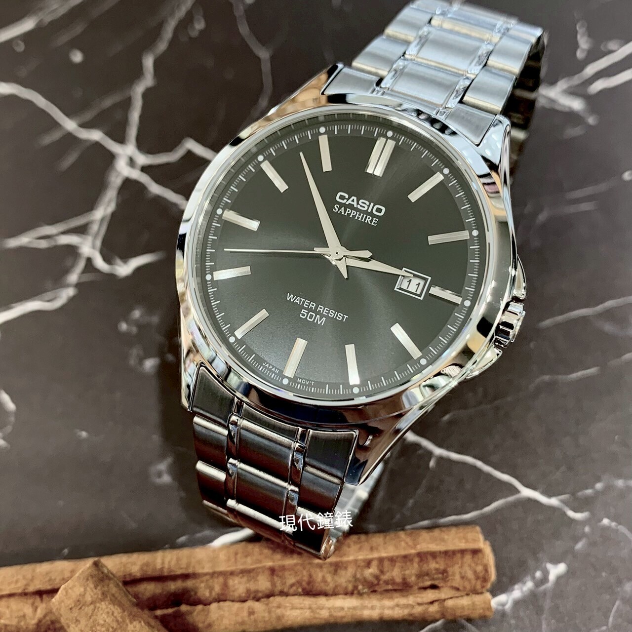 【CASIO 卡西歐】藍寶石水晶玻璃石英錶MTS-115D-1A  41.3mm 現代鐘錶