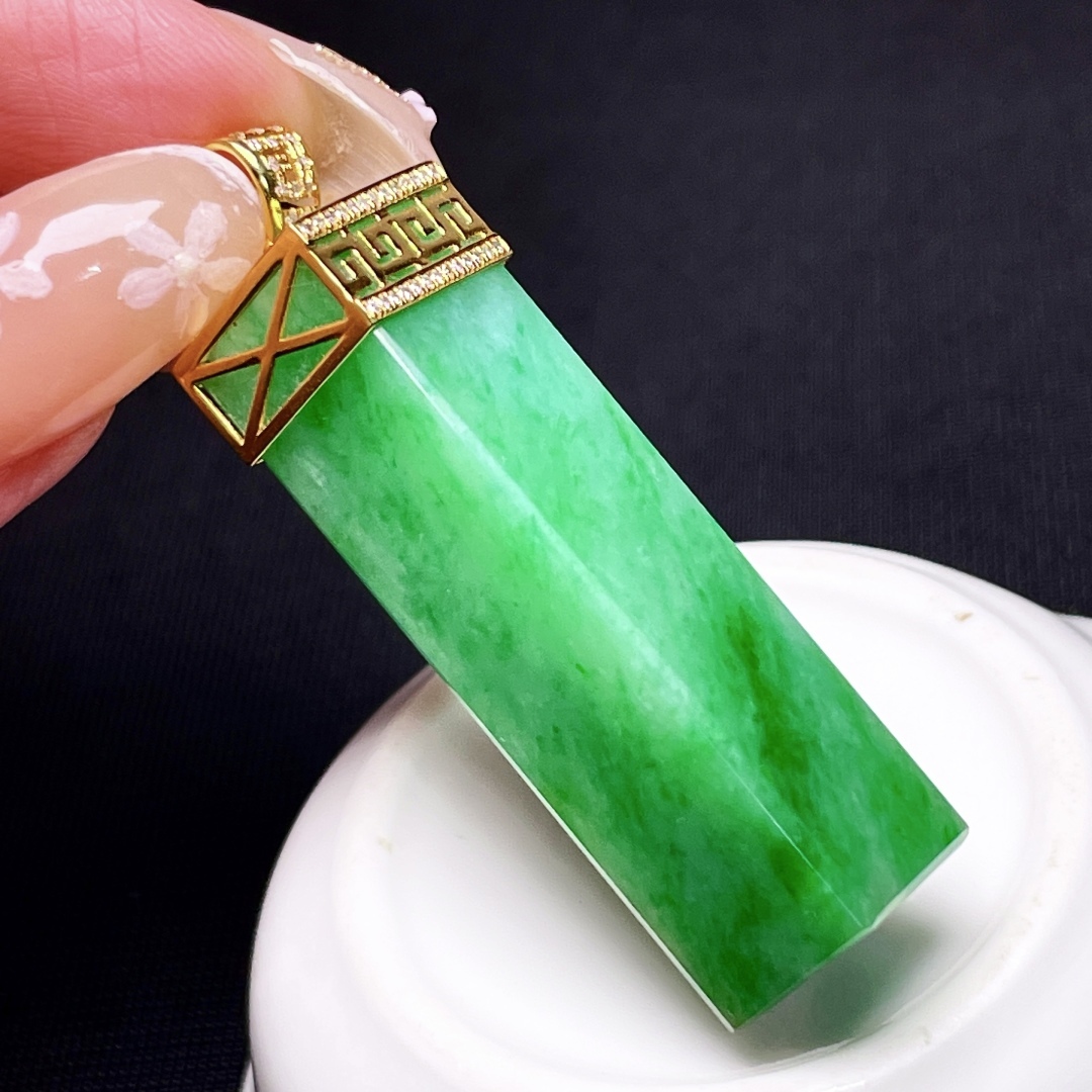 翡翠無事牌吊墜,天然翡翠A玉, 緬甸玉, Jade, Jadeite